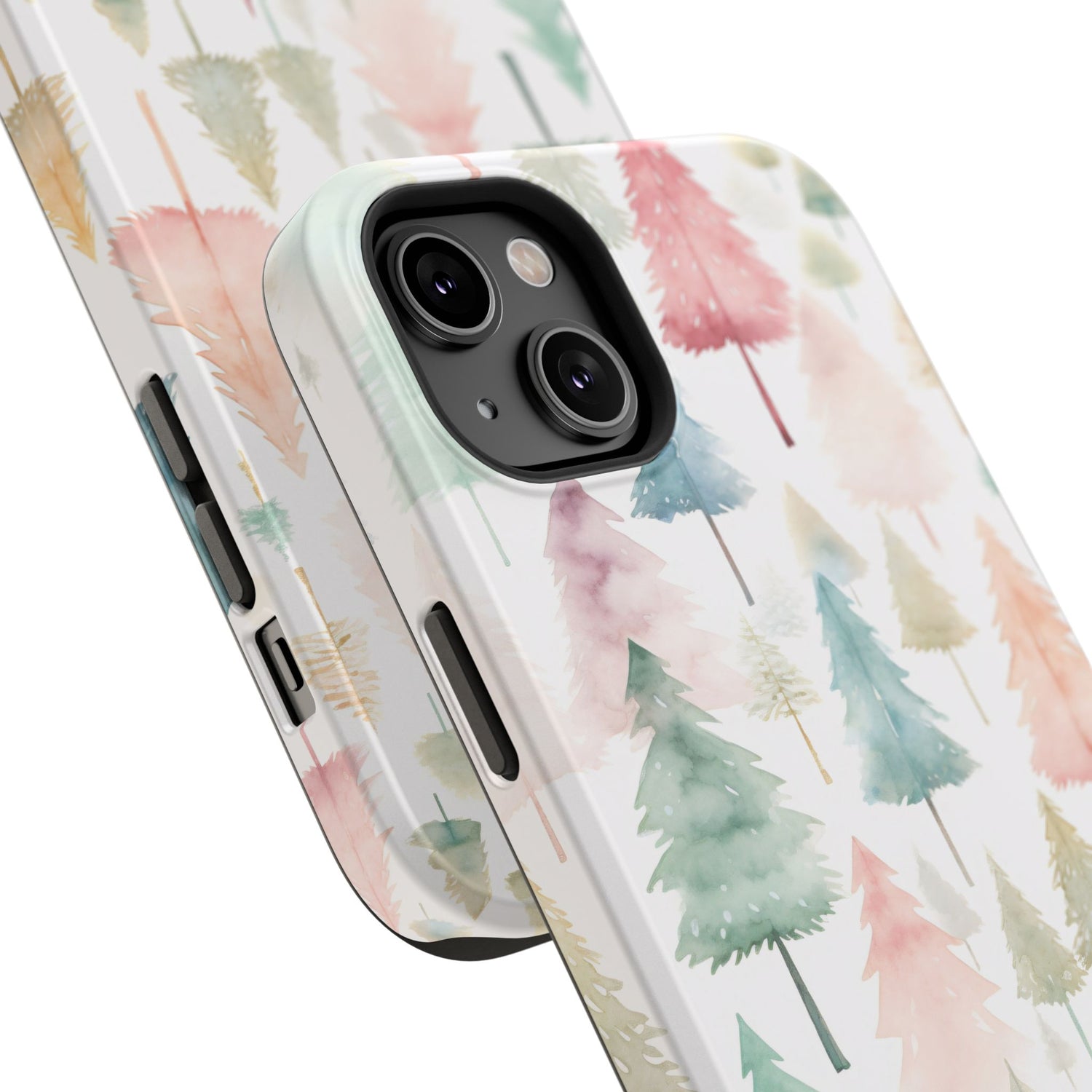 Watercolor Christmas Trees Impact-Resistant Phone Case, iPhone, Samsung