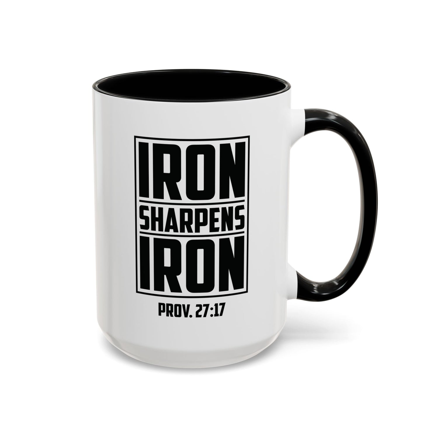 Iron Sharpens Iron Coffee Mug - Inspirational Gift for Friends, Motivational Mug, Proverbs 27:17, Home Office Coffee Cup, Encouragement Mug