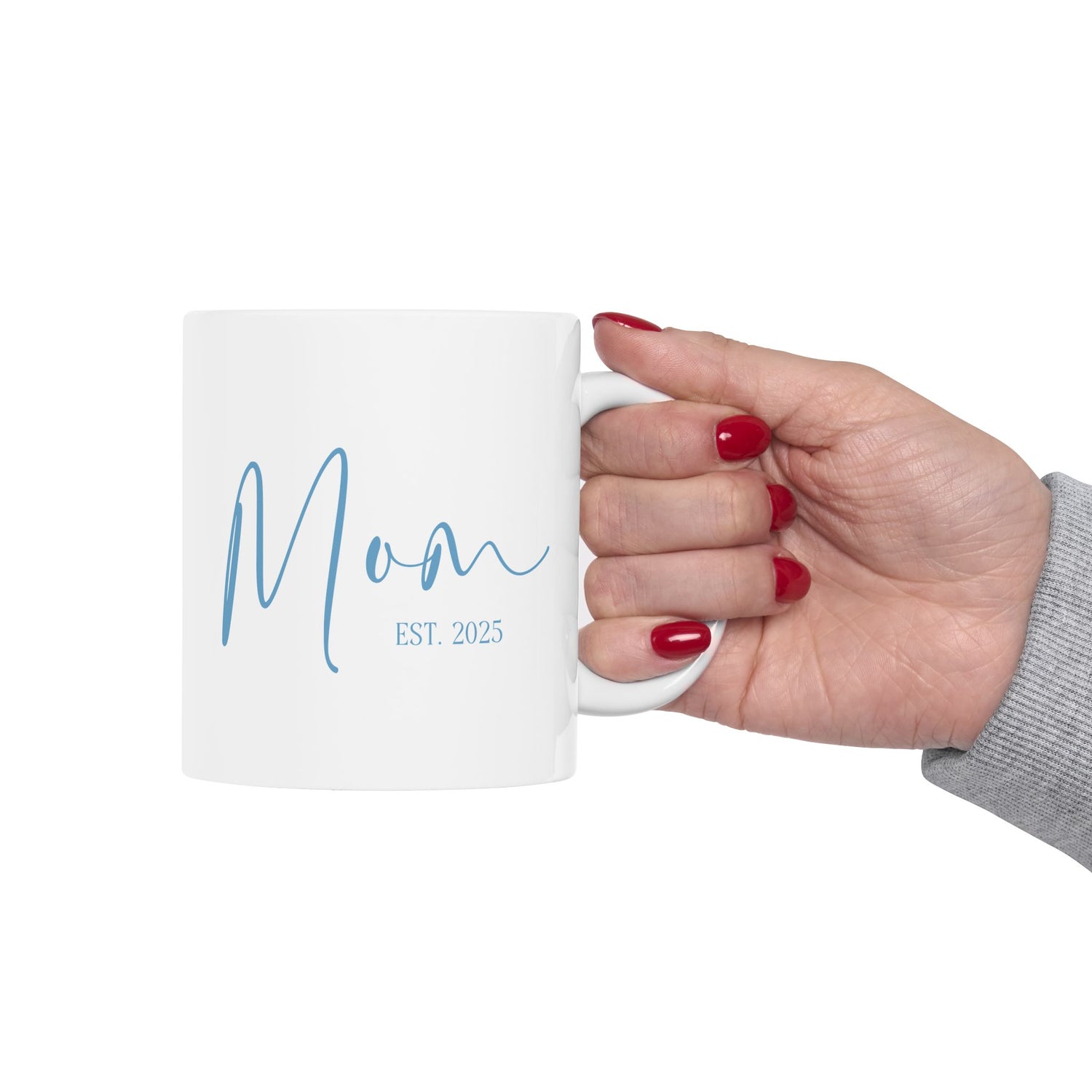 New Mom Mug - Mom Est. 2025 Blue Design