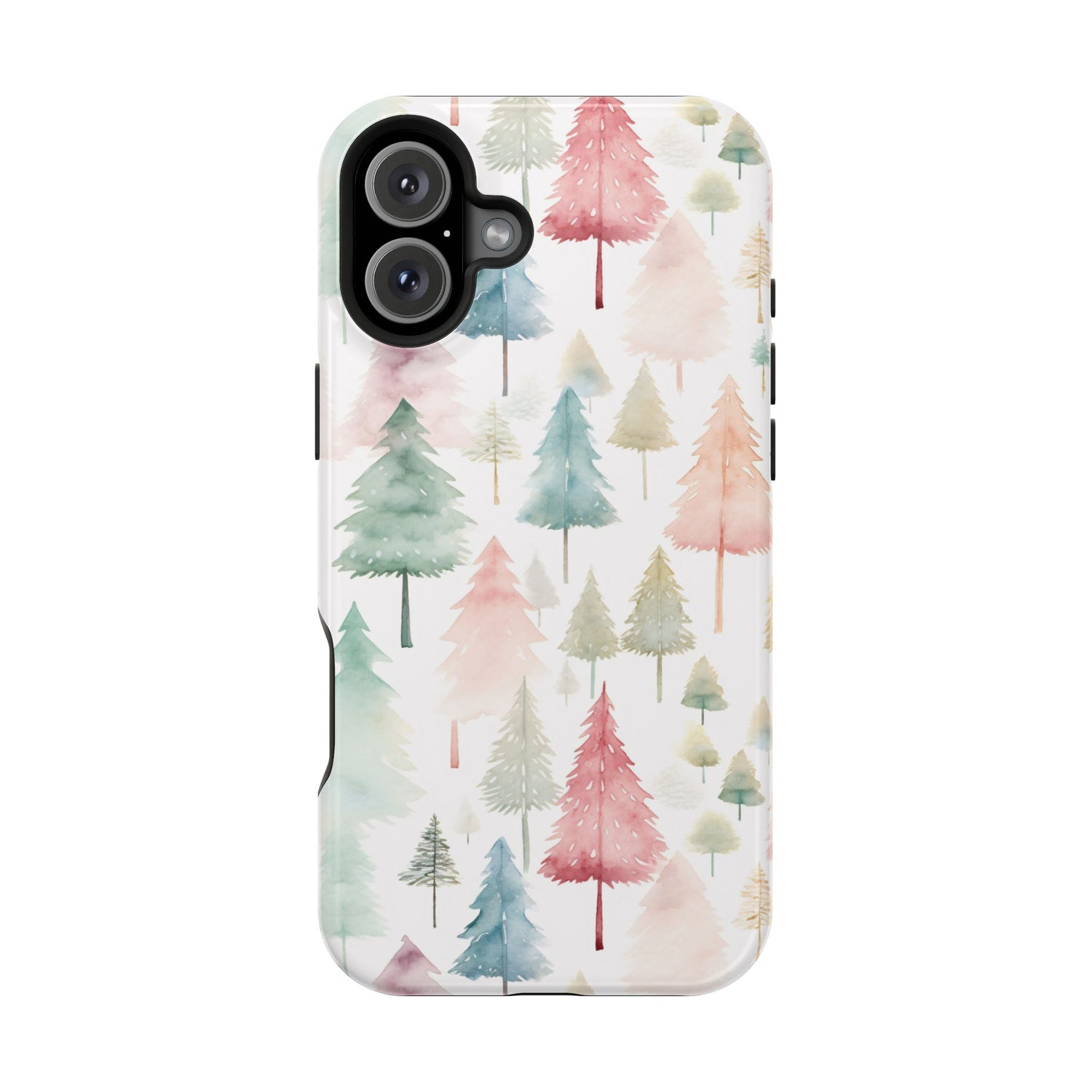 Watercolor Christmas Trees Impact-Resistant Phone Case, iPhone, Samsung
