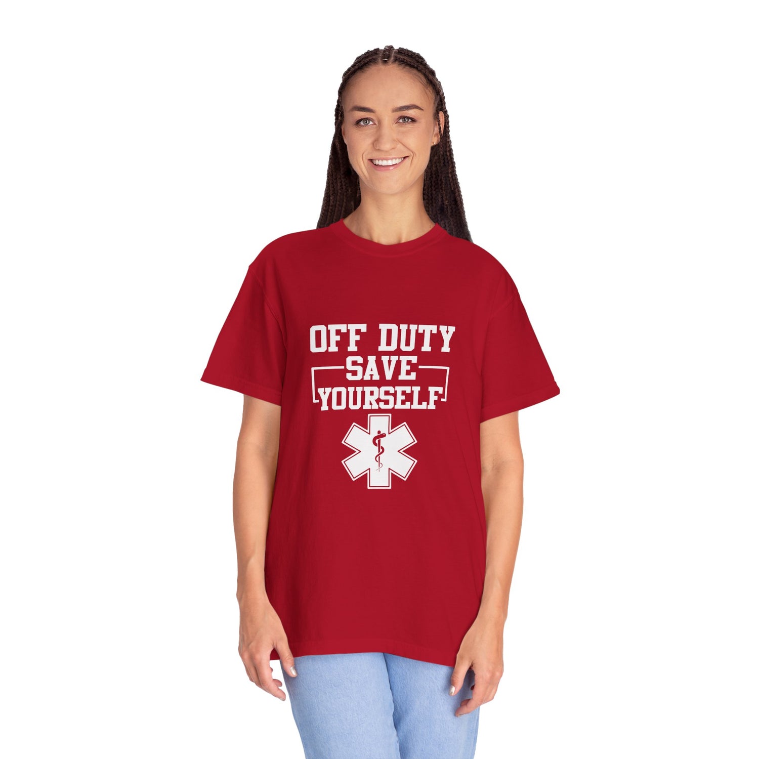 Unisex Off Duty T-Shirt, EMS Gift, First Responder Tee, Paramedic Humor Shirt, Casual Wear, Emergency Services Apparel