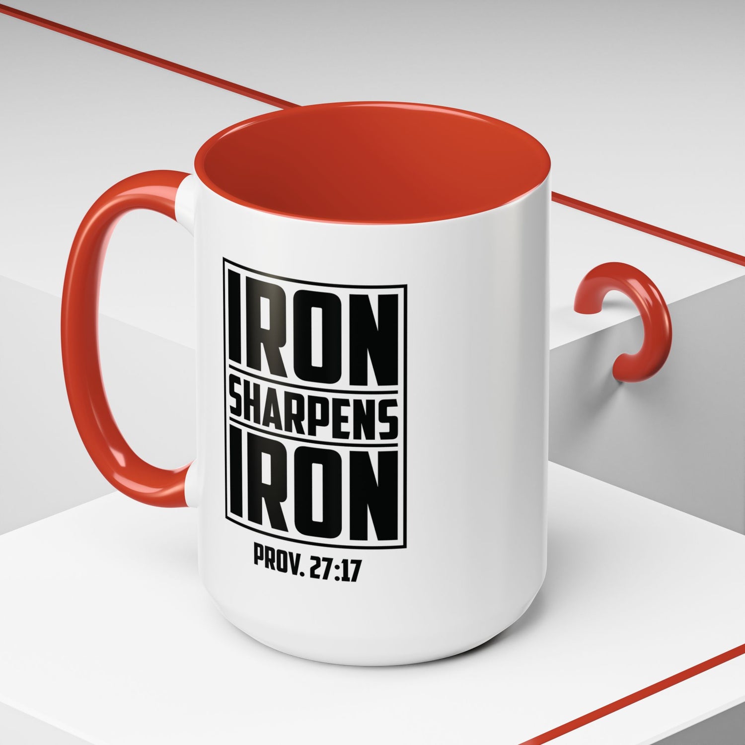 Iron Sharpens Iron Coffee Mug - Inspirational Gift for Friends, Motivational Mug, Proverbs 27:17, Home Office Coffee Cup, Encouragement Mug