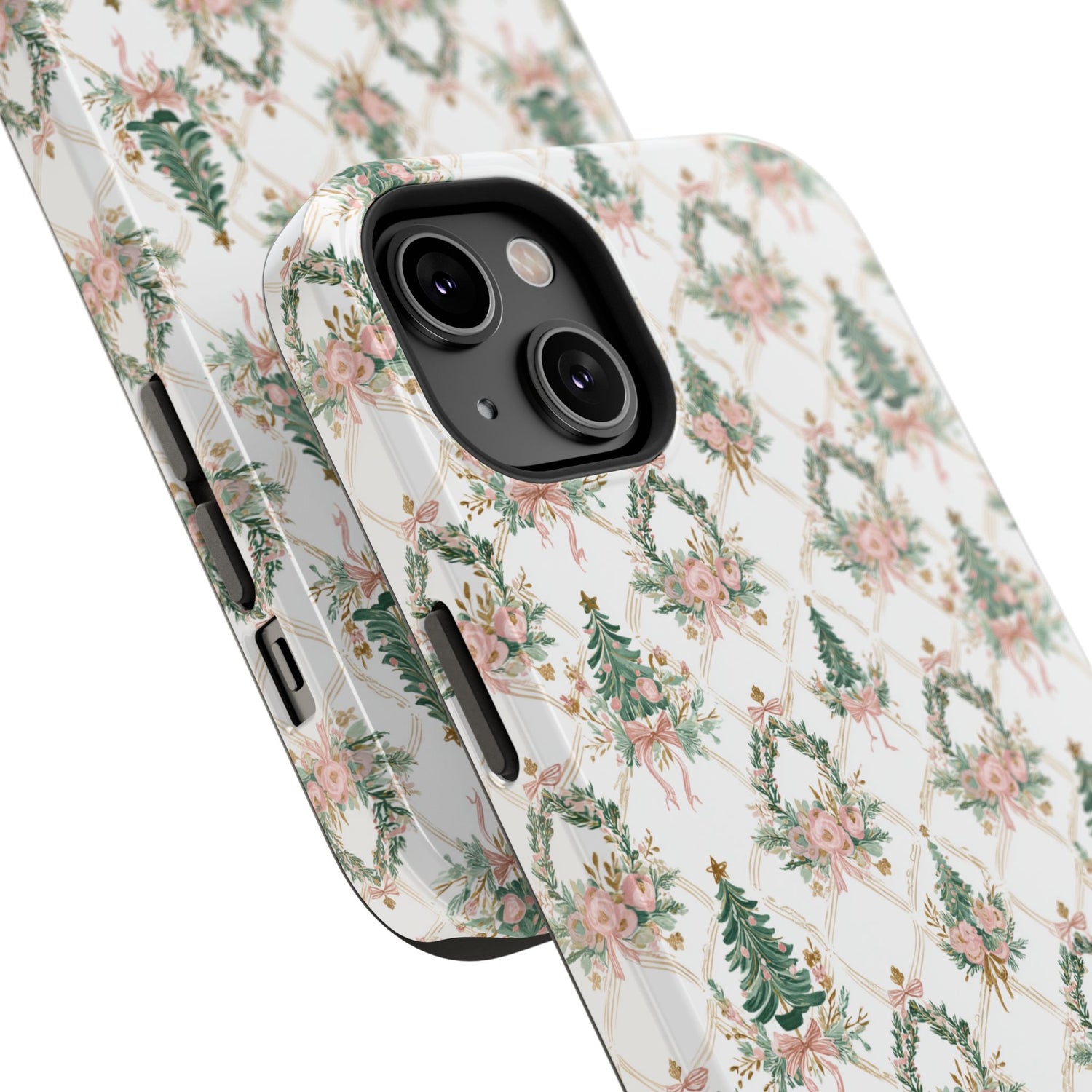Impact-Resistant Phone Case - Festive Floral Design, Impact-Resistant, iPhone, Samsung