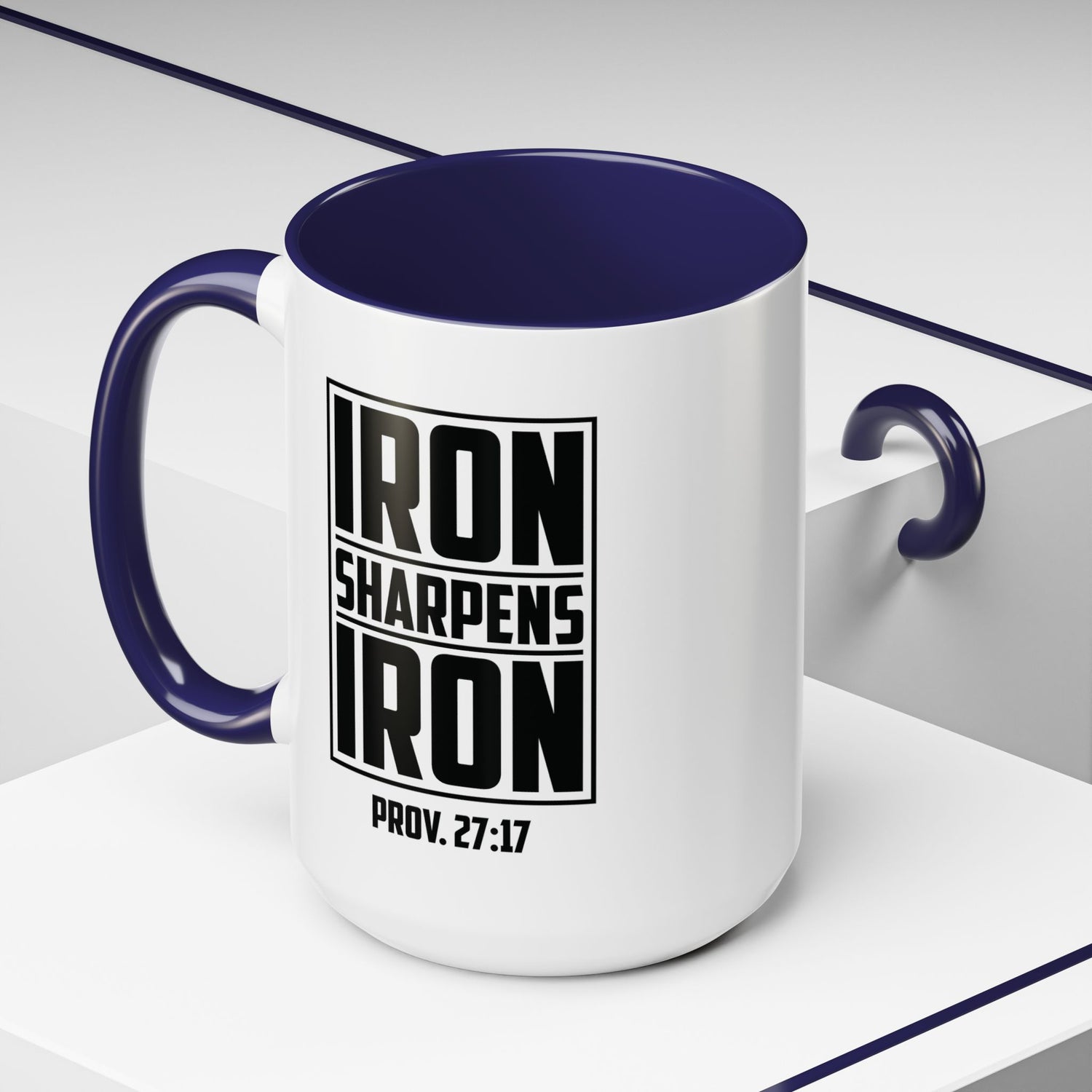 Iron Sharpens Iron Coffee Mug - Inspirational Gift for Friends, Motivational Mug, Proverbs 27:17, Home Office Coffee Cup, Encouragement Mug