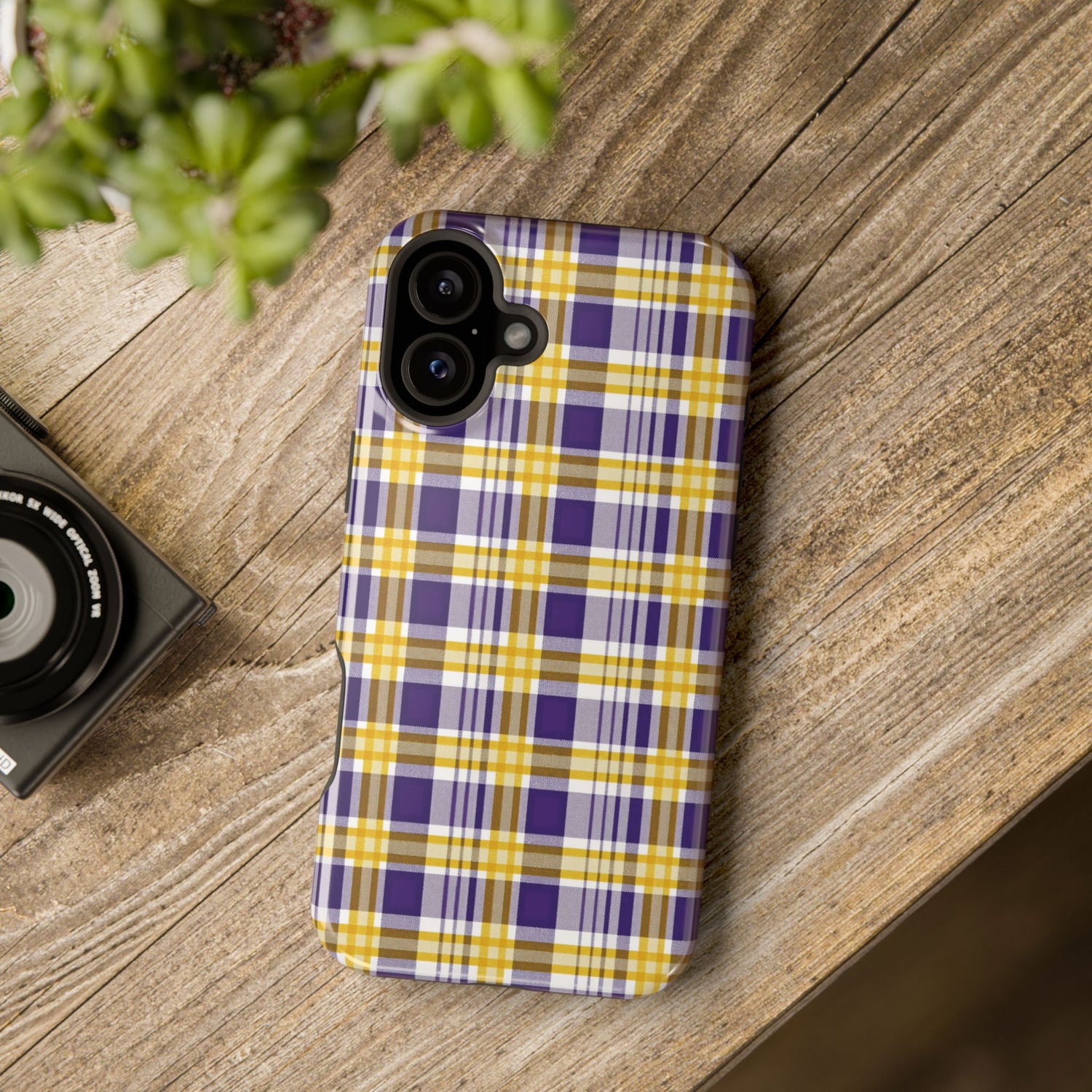 Impact-Resistant Phone Case- Louisiana Plaid