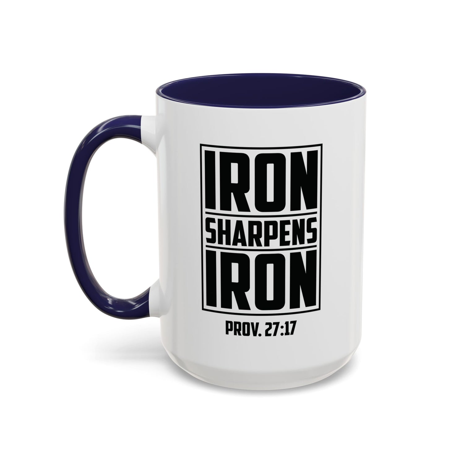 Iron Sharpens Iron Coffee Mug - Inspirational Gift for Friends, Motivational Mug, Proverbs 27:17, Home Office Coffee Cup, Encouragement Mug