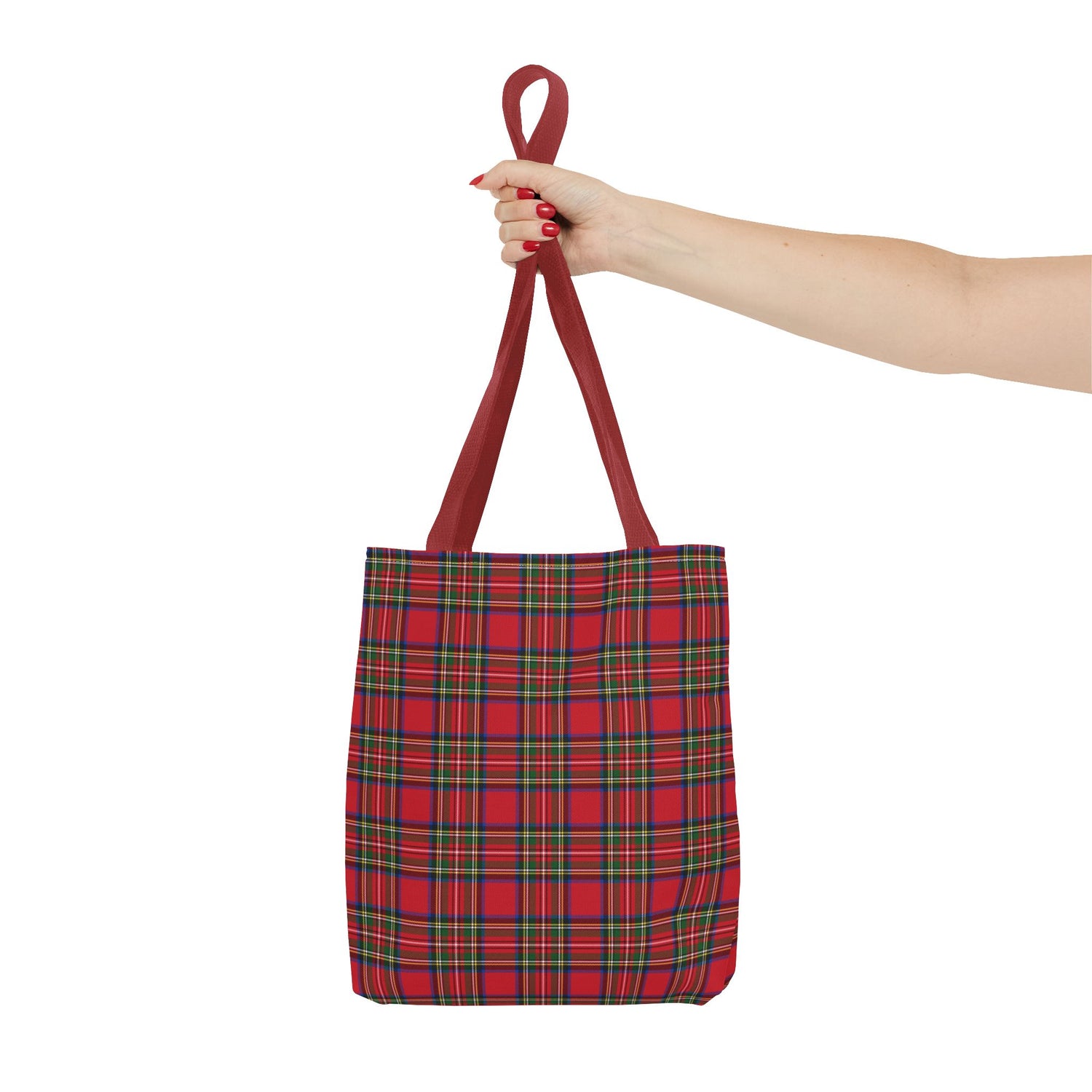Red Christmas Plaid Tote Bag