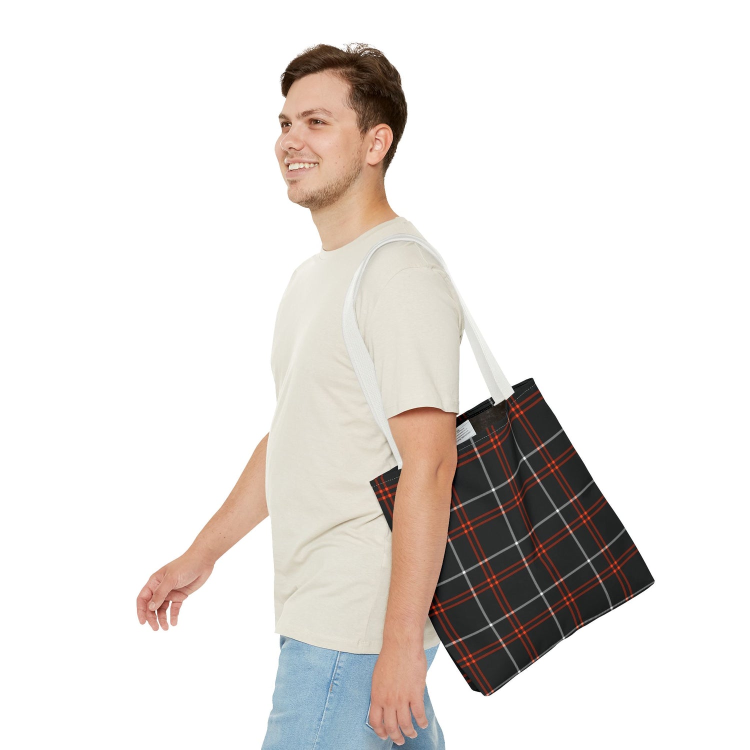 Tote Bag Fall Black Plaid
