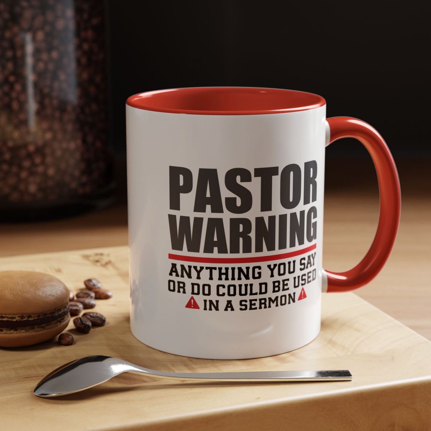 Funny Pastor Warning Coffee Mug, Christian Gift for Pastors, Humorous Church Coffee Cup, Sermon Inspiration Mug, For Ministry Lovers