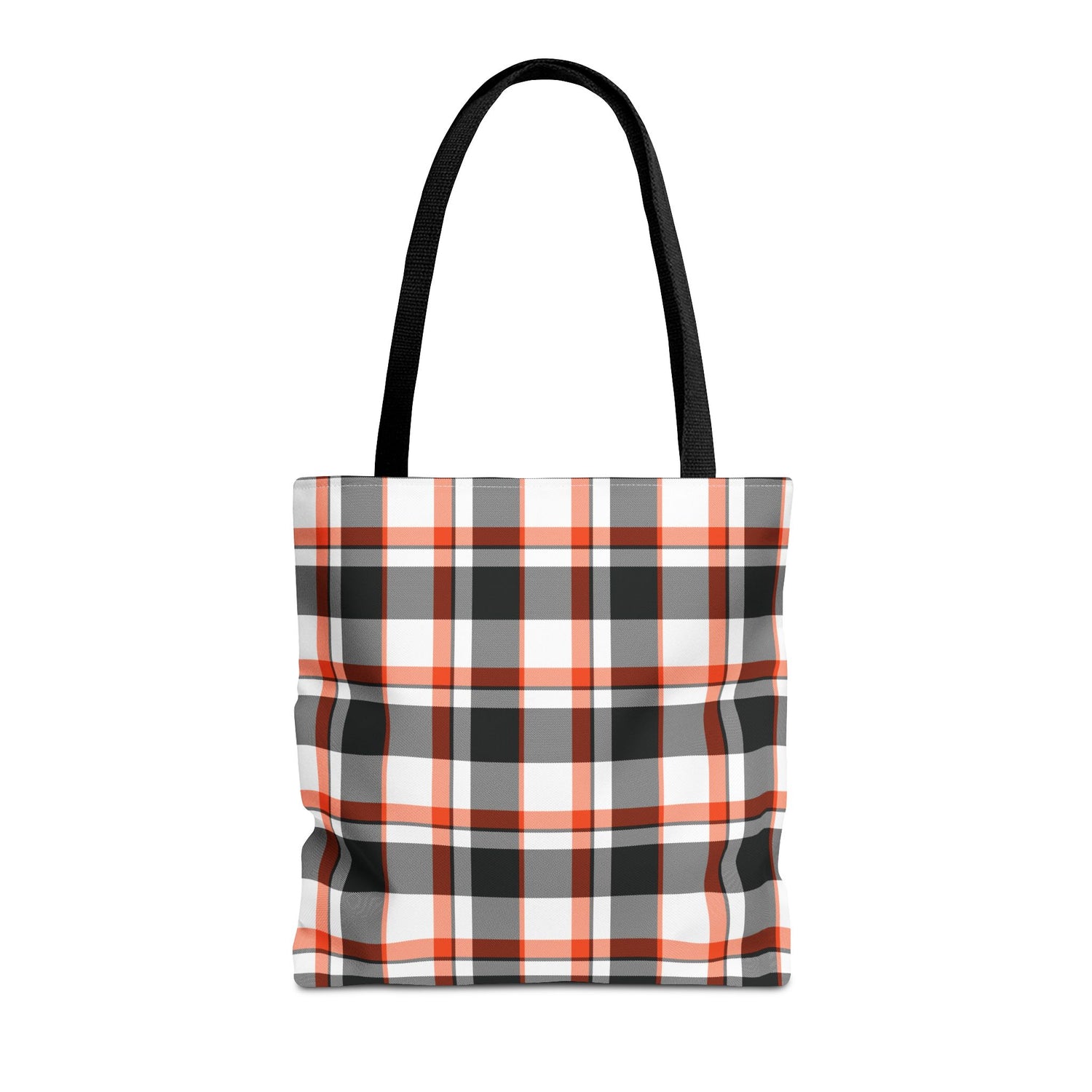 Fall Plaid Black Orange Tote Bag