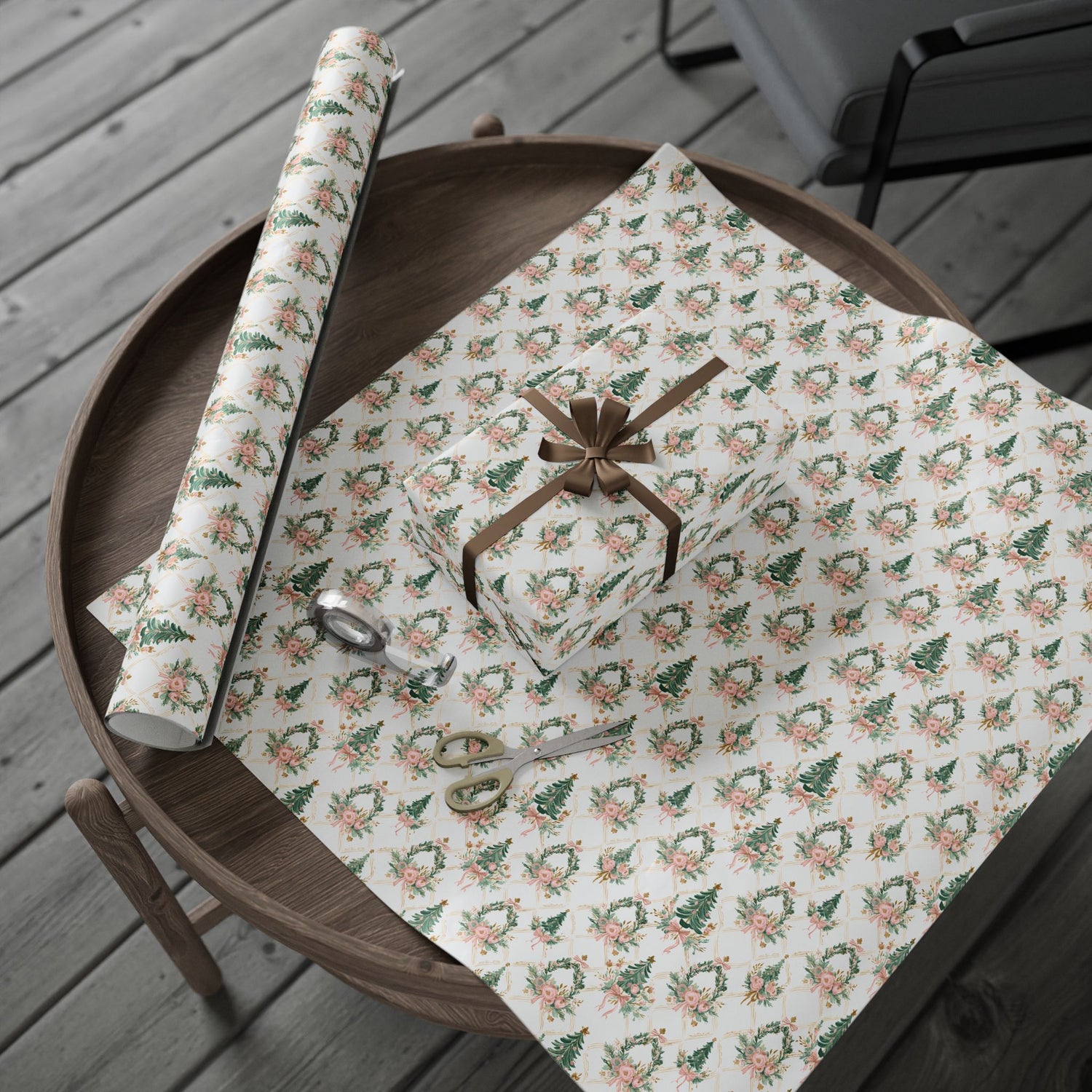 Premium Wrapping Paper- Elegant Floral Trees