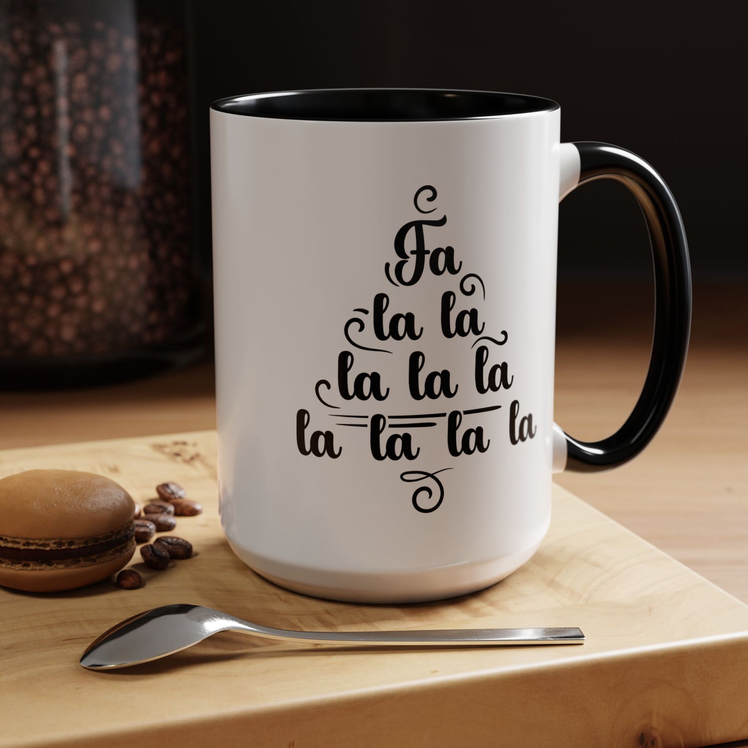 Coffee Mug (11, 15oz) - Fa La La Christmas Holiday Ceramic Cup Decor