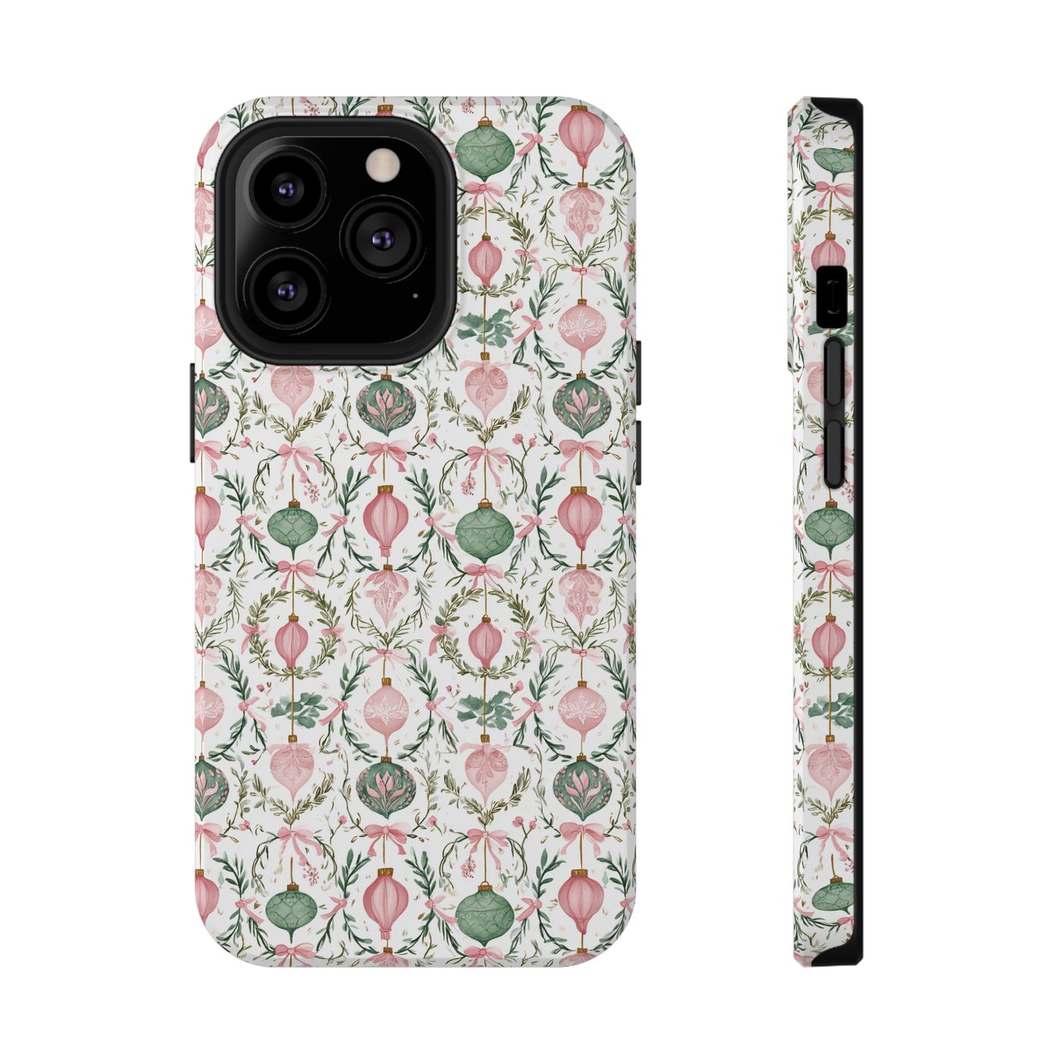 Phone case with floral and decorative pattern on a white background