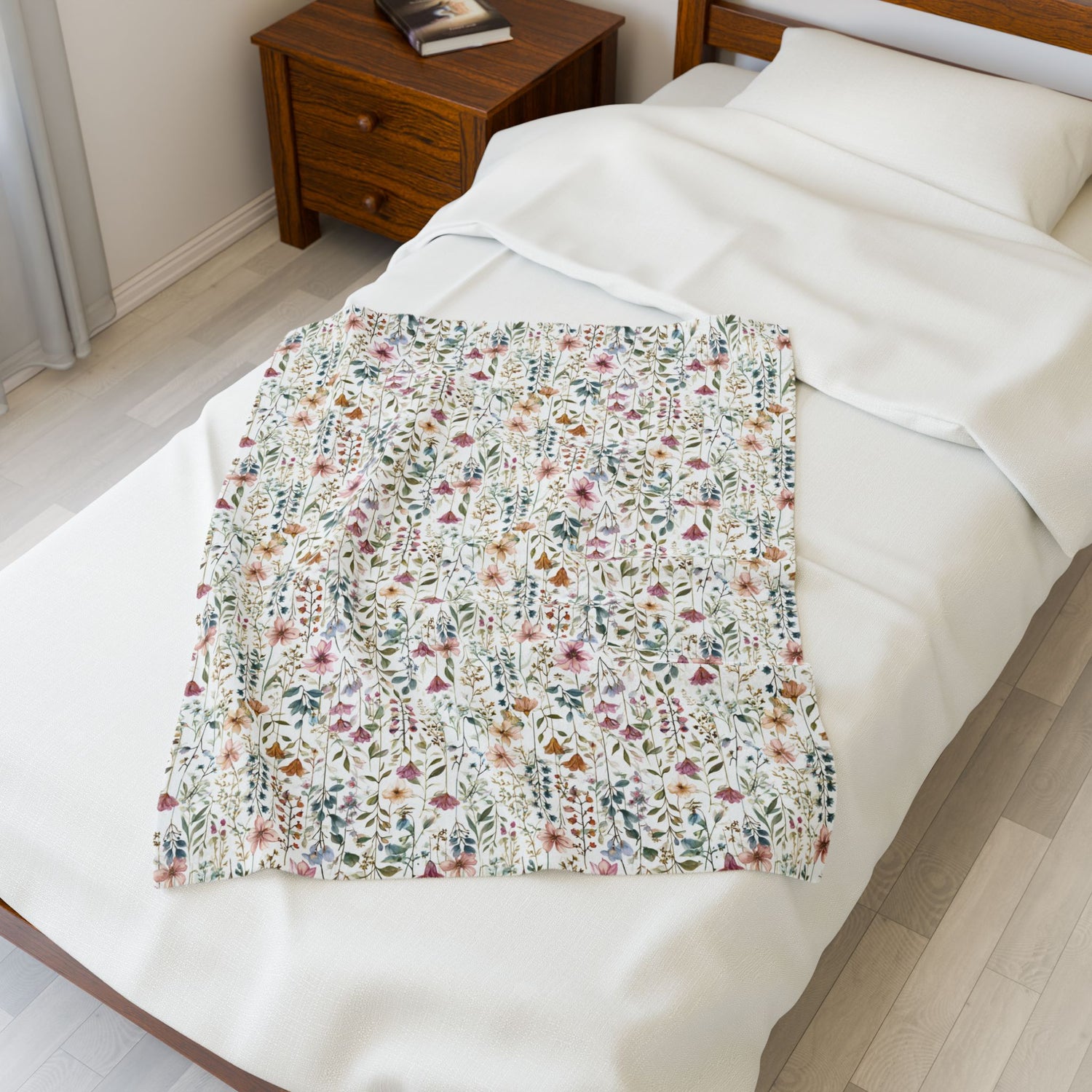 Floral Velveteen Plush Blanket