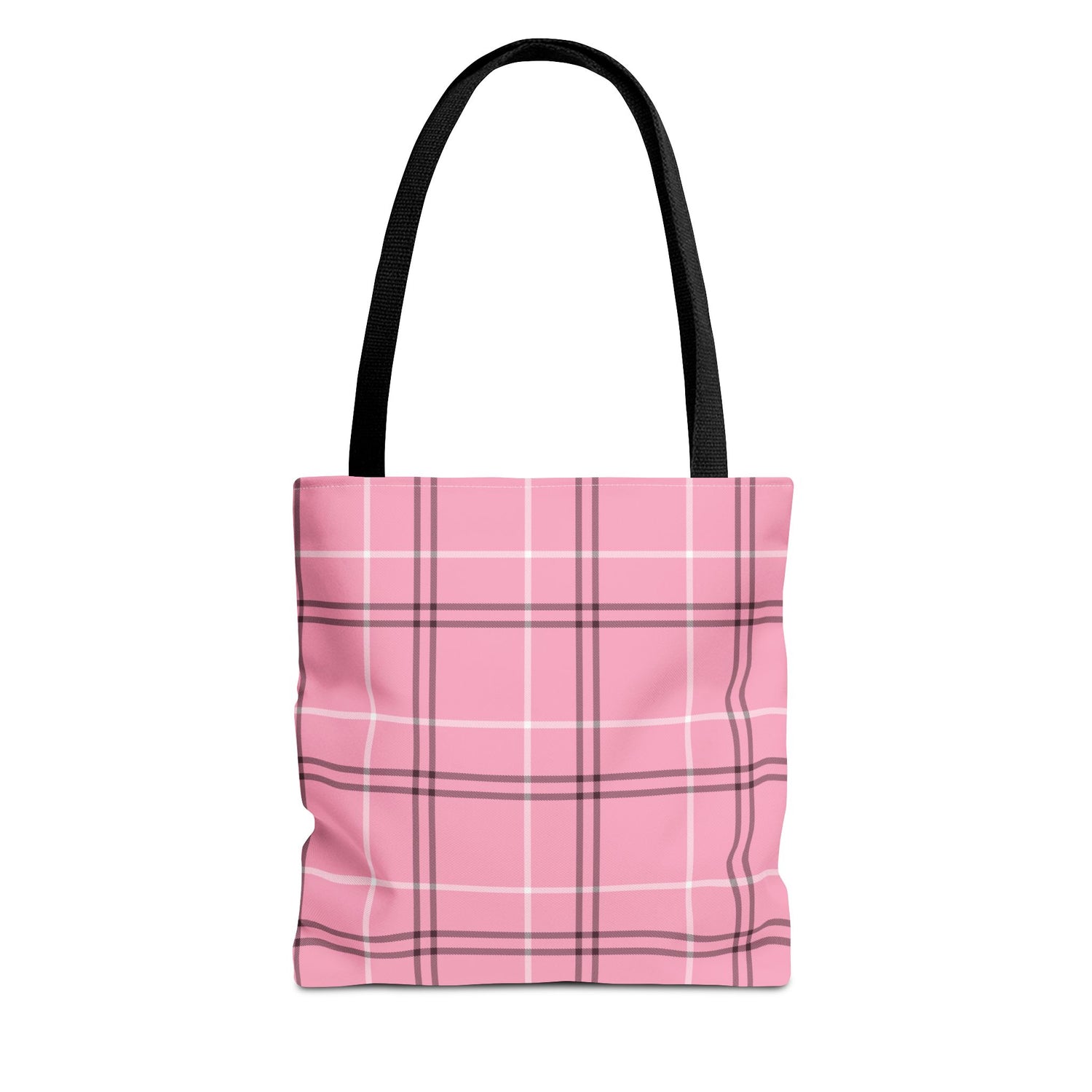 Pink and Black Plaid Tote Bag