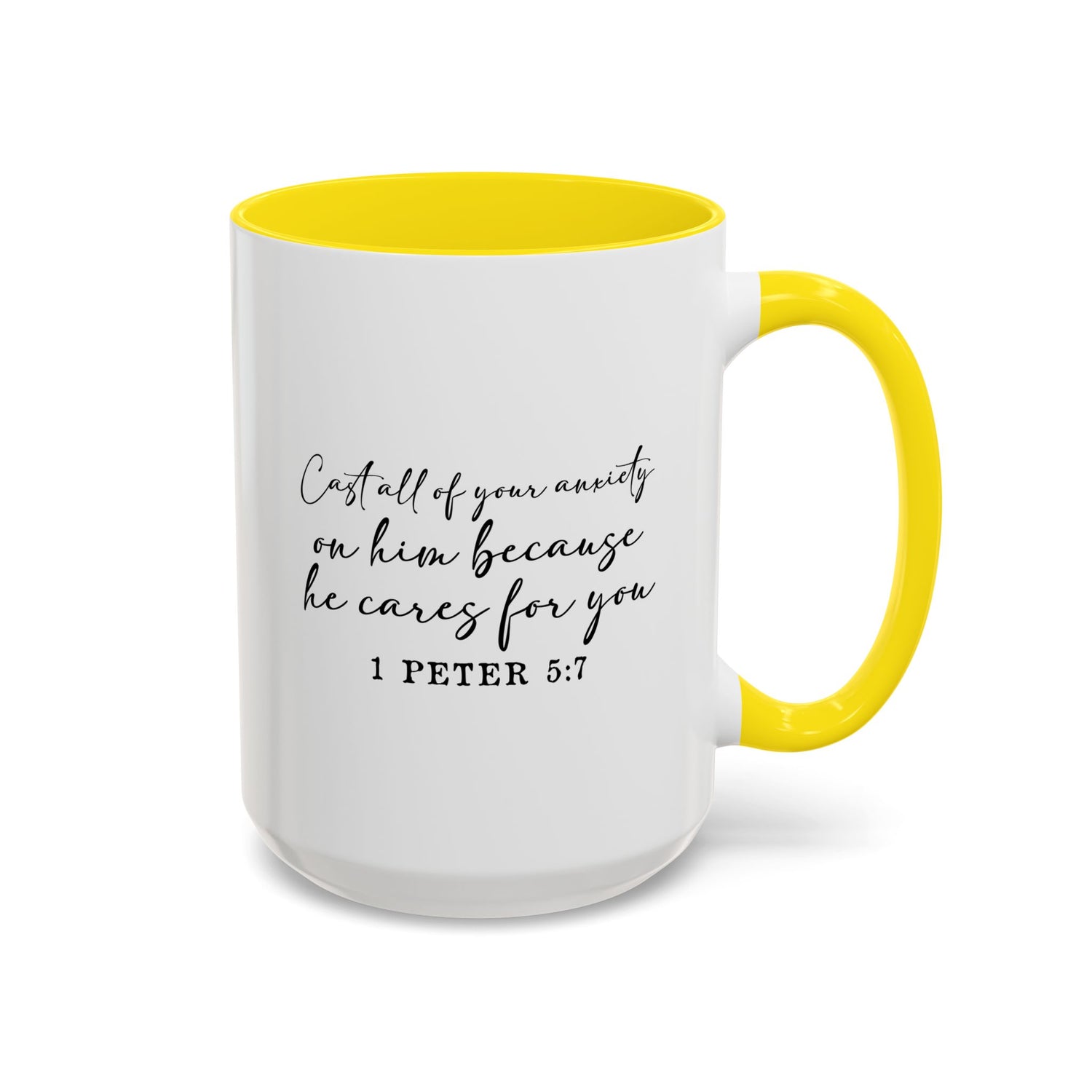 Coffee Mug: Scripture 1 Peter 5:7