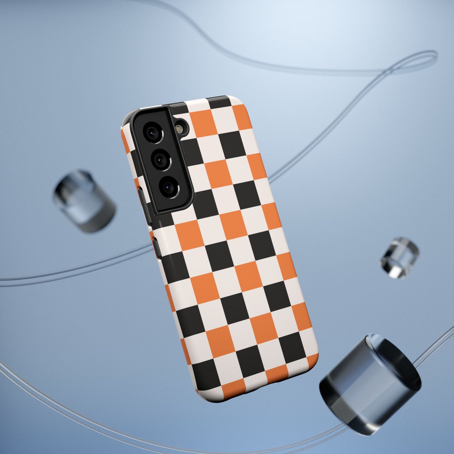 Trendy Halloween Checkerboard Phone Case | Impact-Resistant, iPhone, Samsung