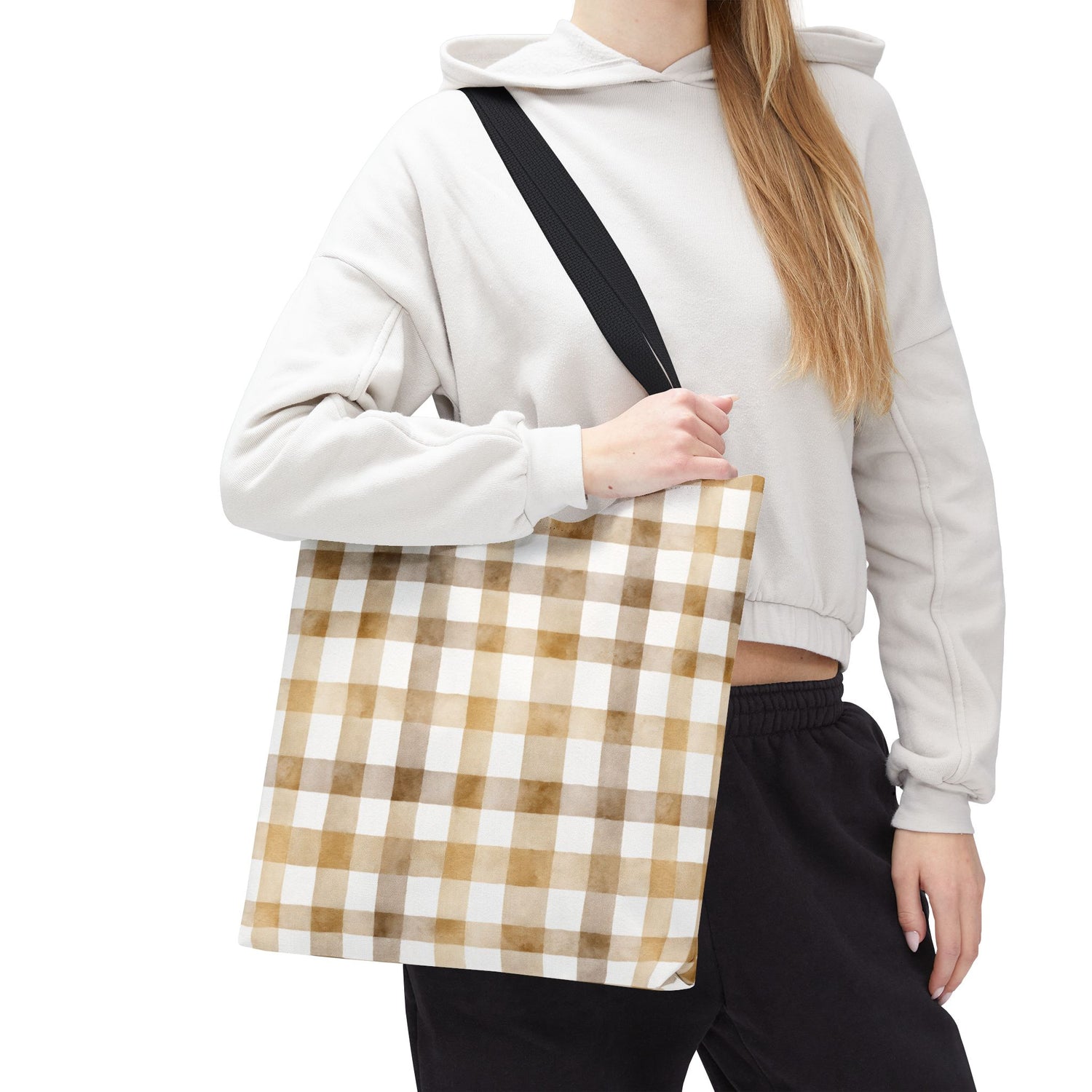 Chic Gingham Fall Tote Bag