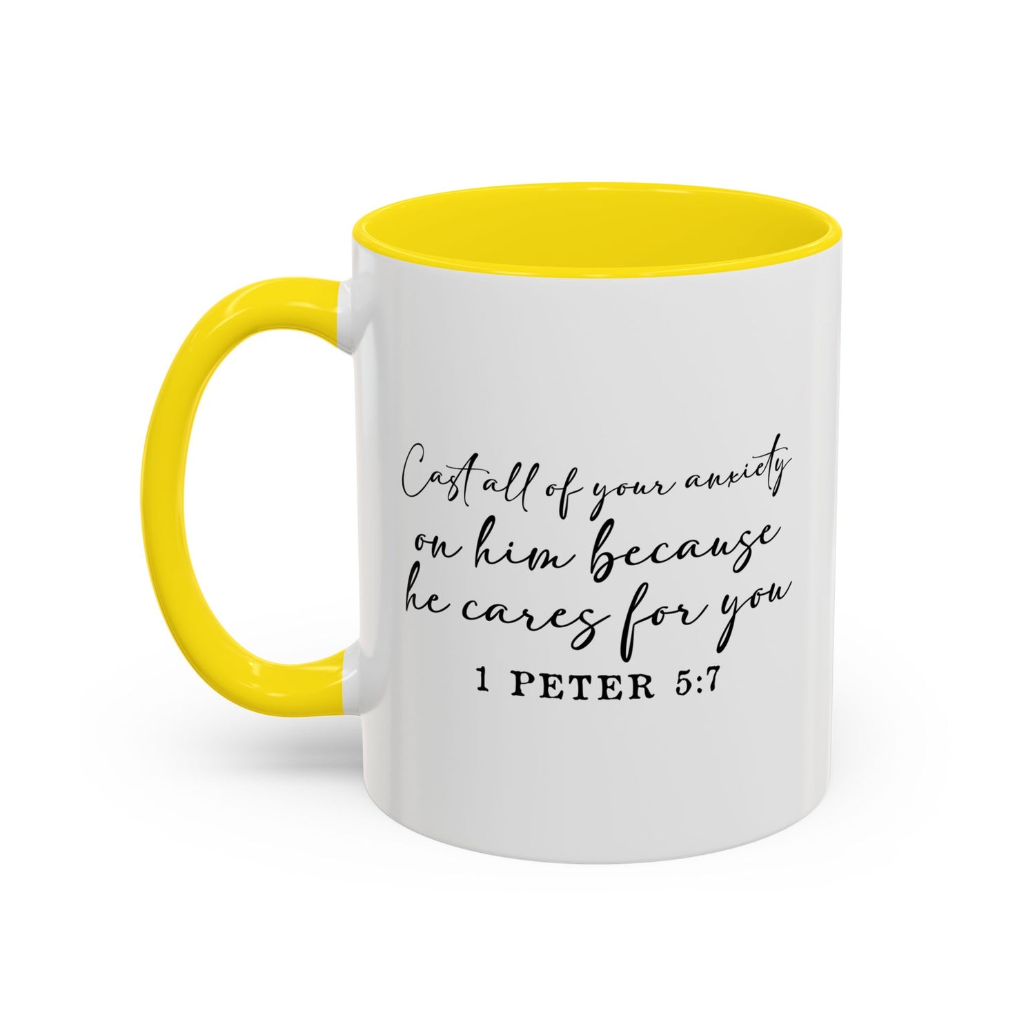 Coffee Mug: Scripture 1 Peter 5:7