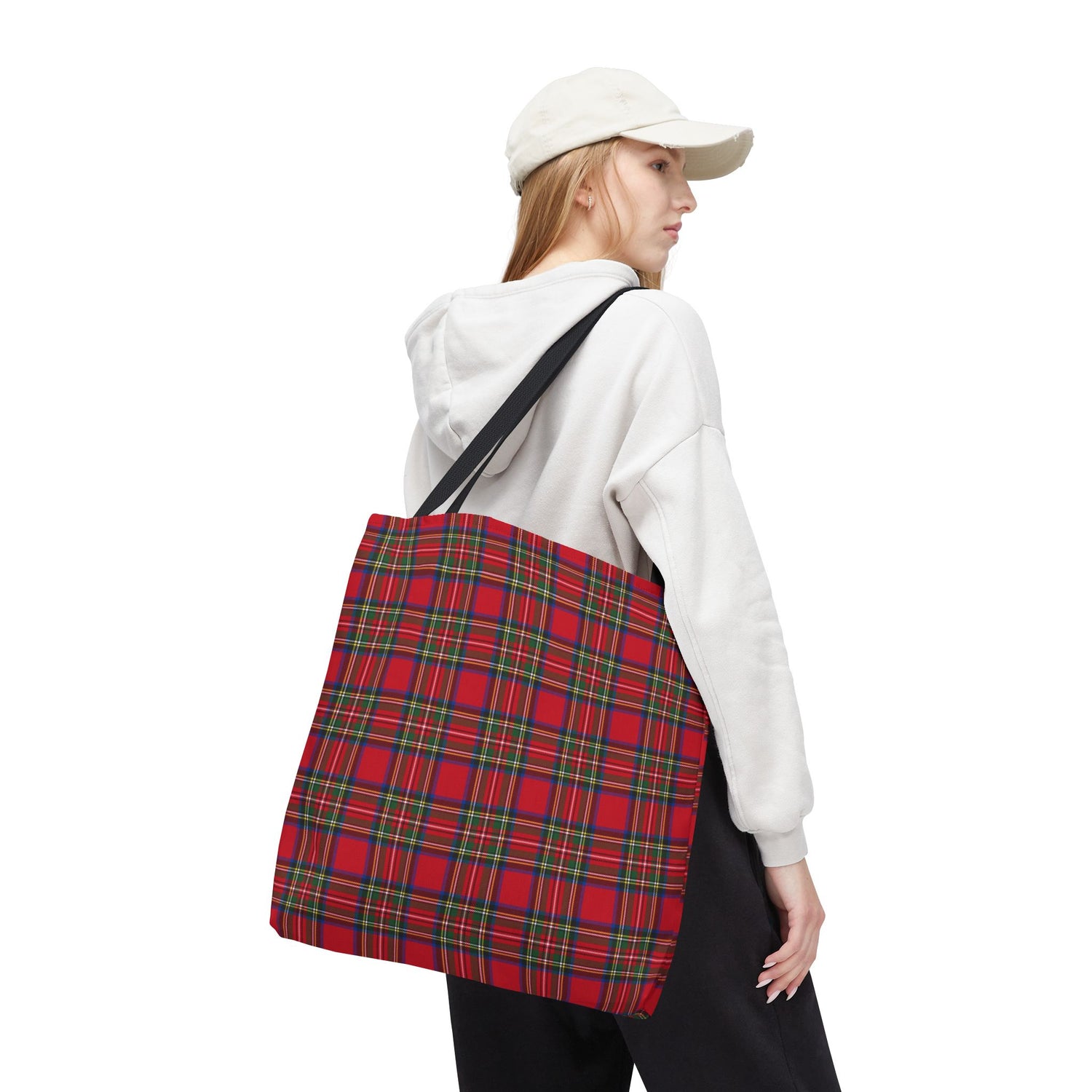 Red Christmas Plaid Tote Bag
