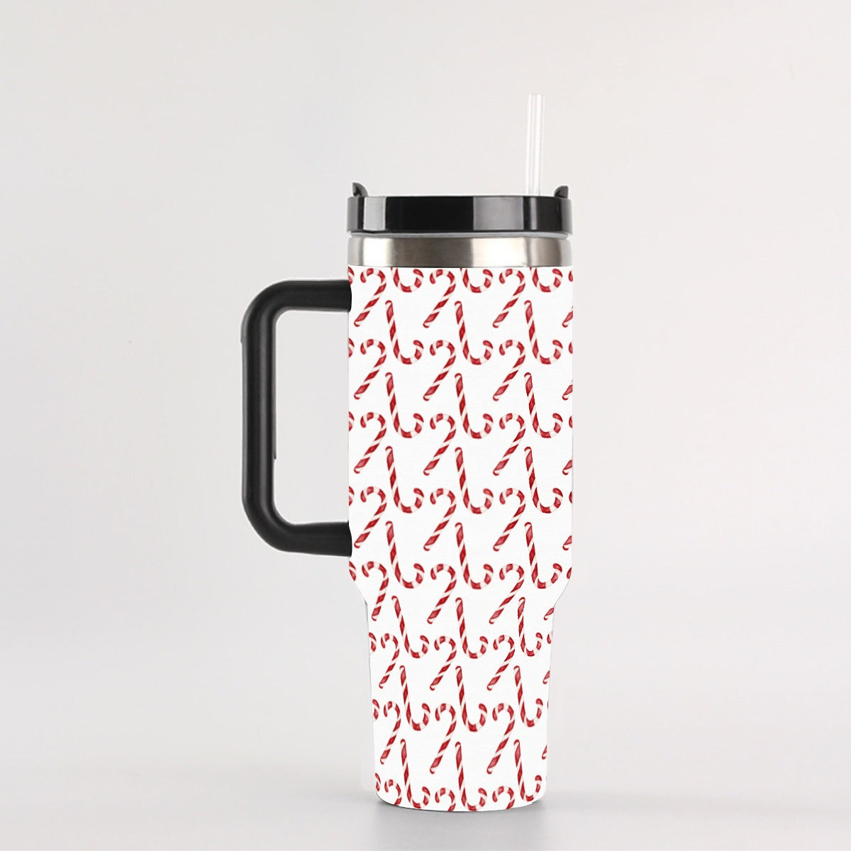 Watercolor Candy Canes 40 oz Tumbler With Handle