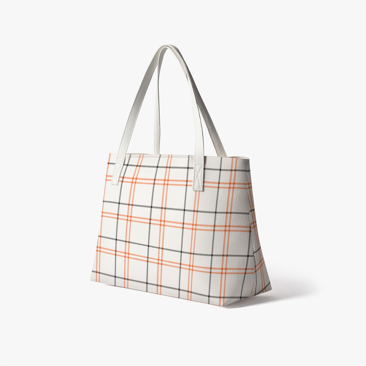 Fall Tartan Plaid Stylish PU Leather Tote Bag