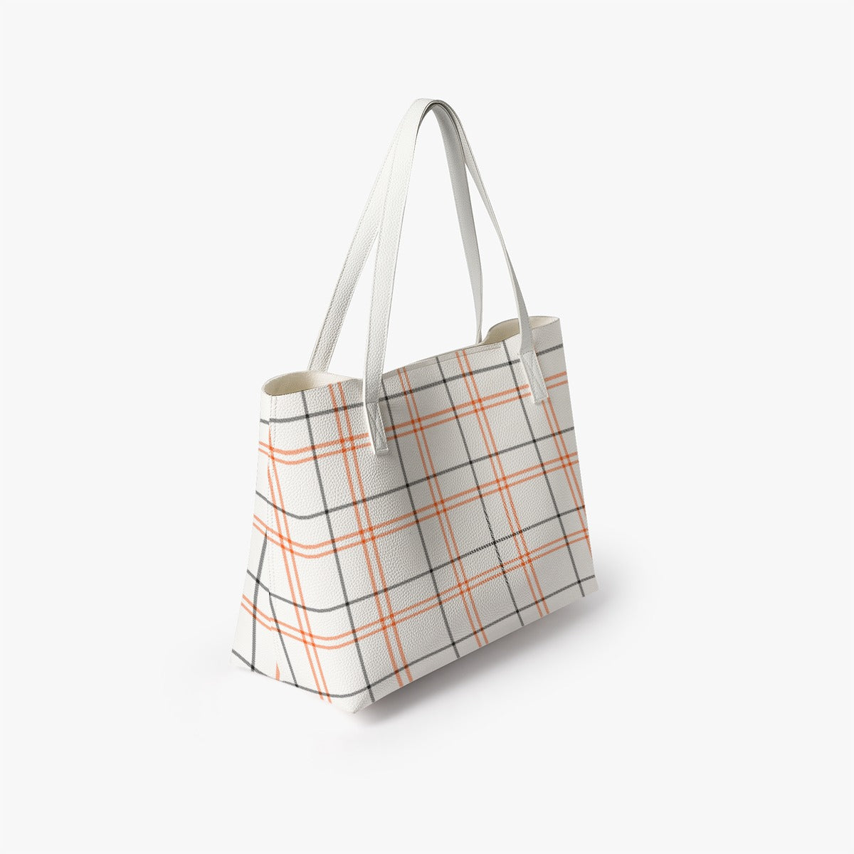 Fall Tartan Plaid Stylish PU Leather Tote Bag