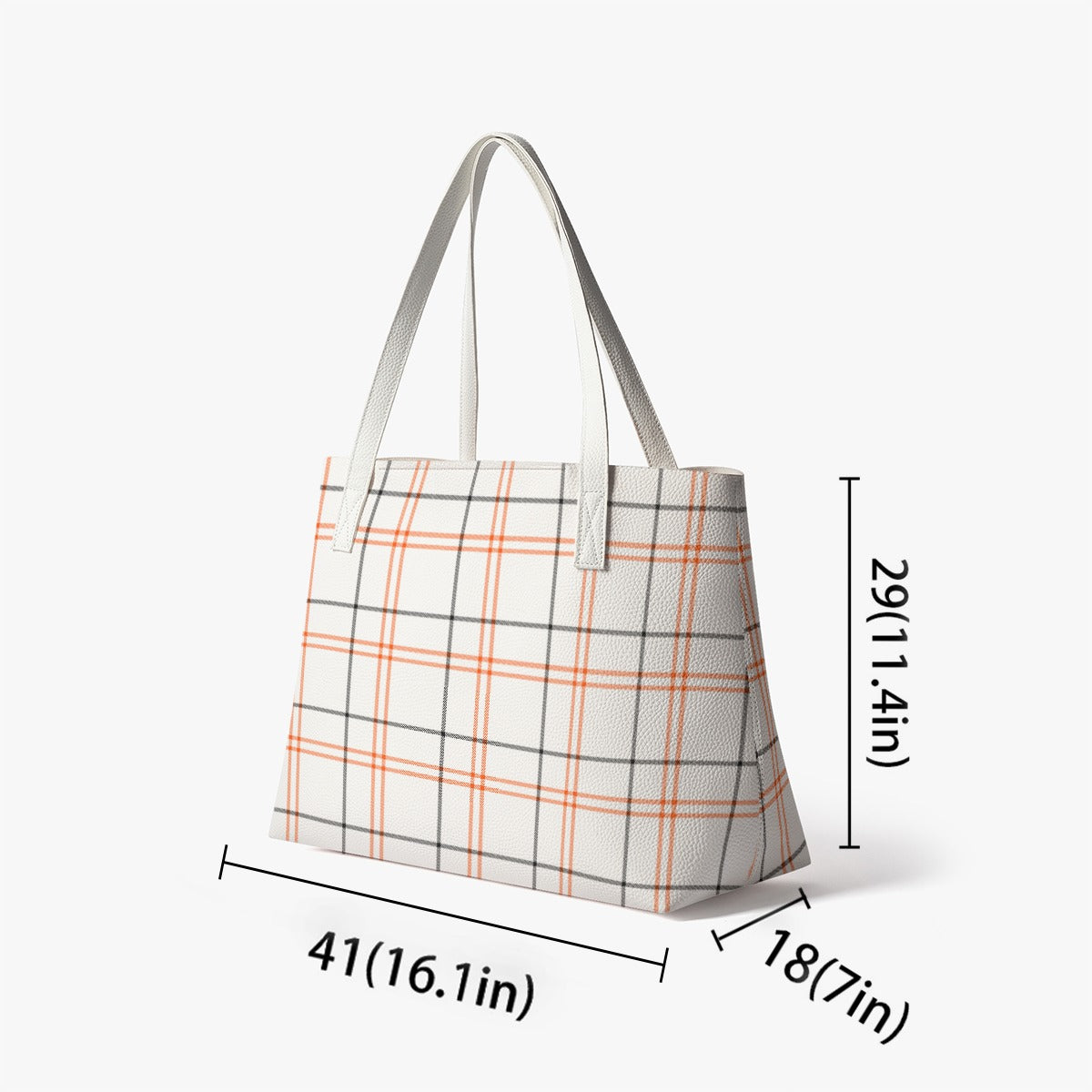 Fall Tartan Plaid Stylish PU Leather Tote Bag