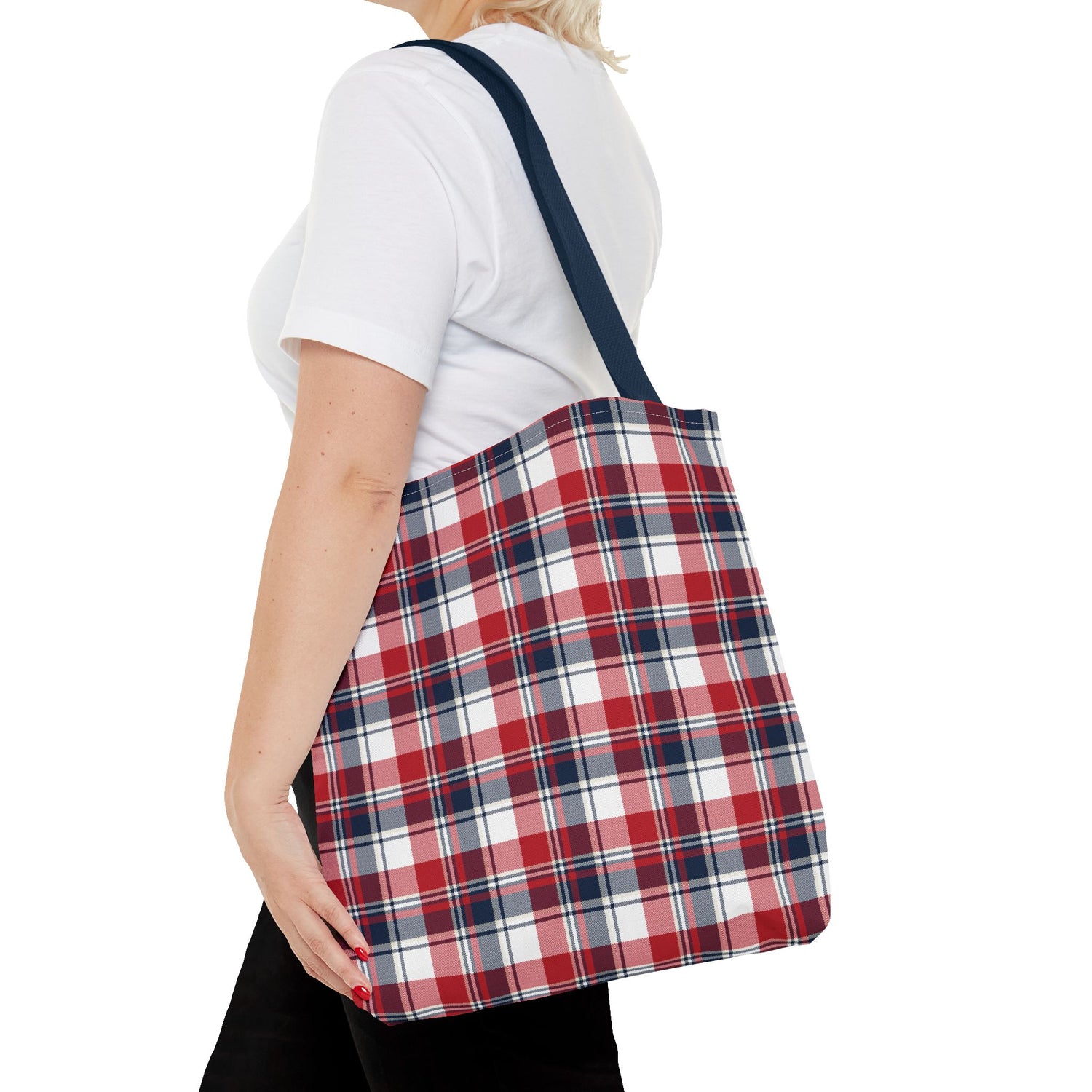 4th of July Plaid Tote Bag