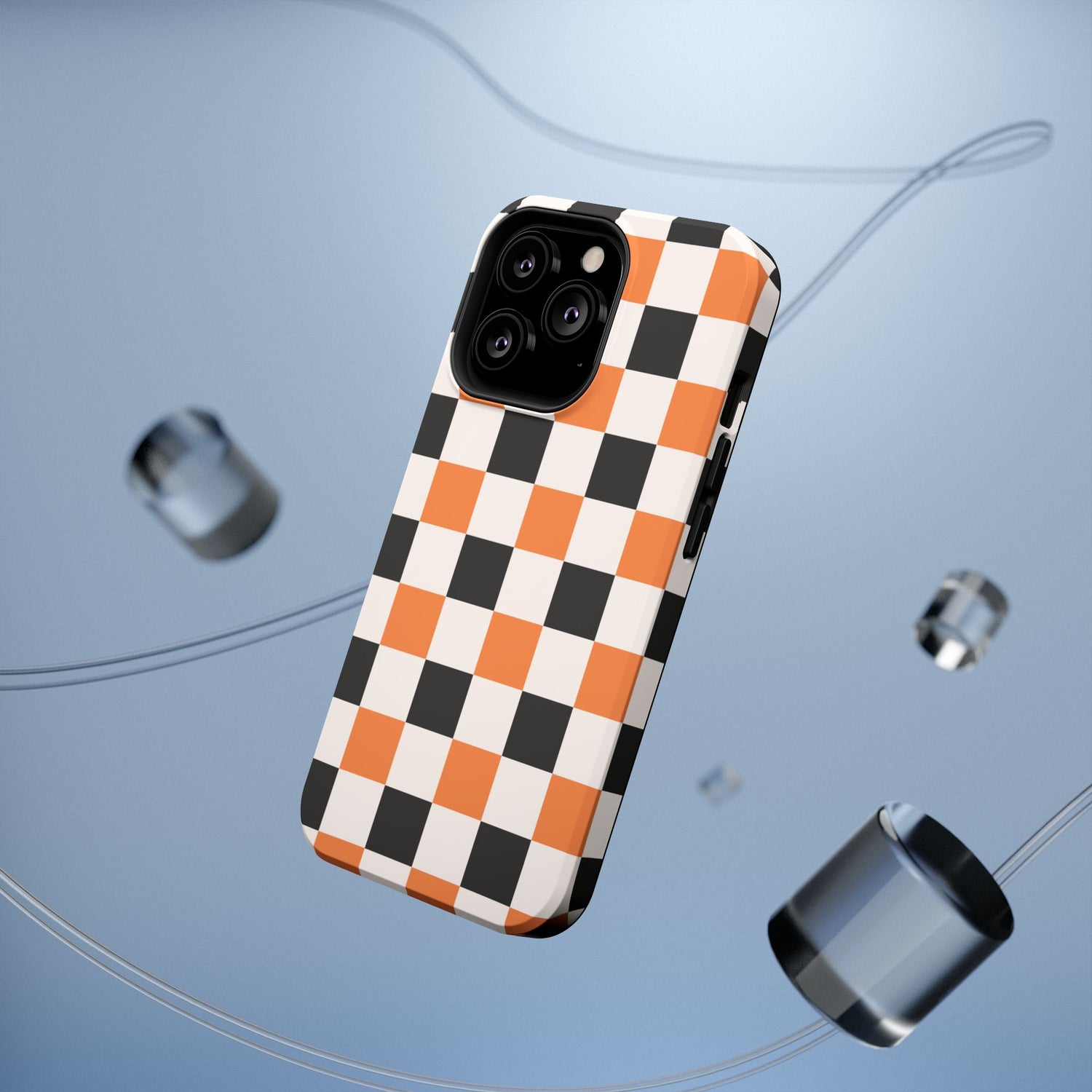 Trendy Halloween Checkerboard Phone Case | Impact-Resistant, iPhone, Samsung