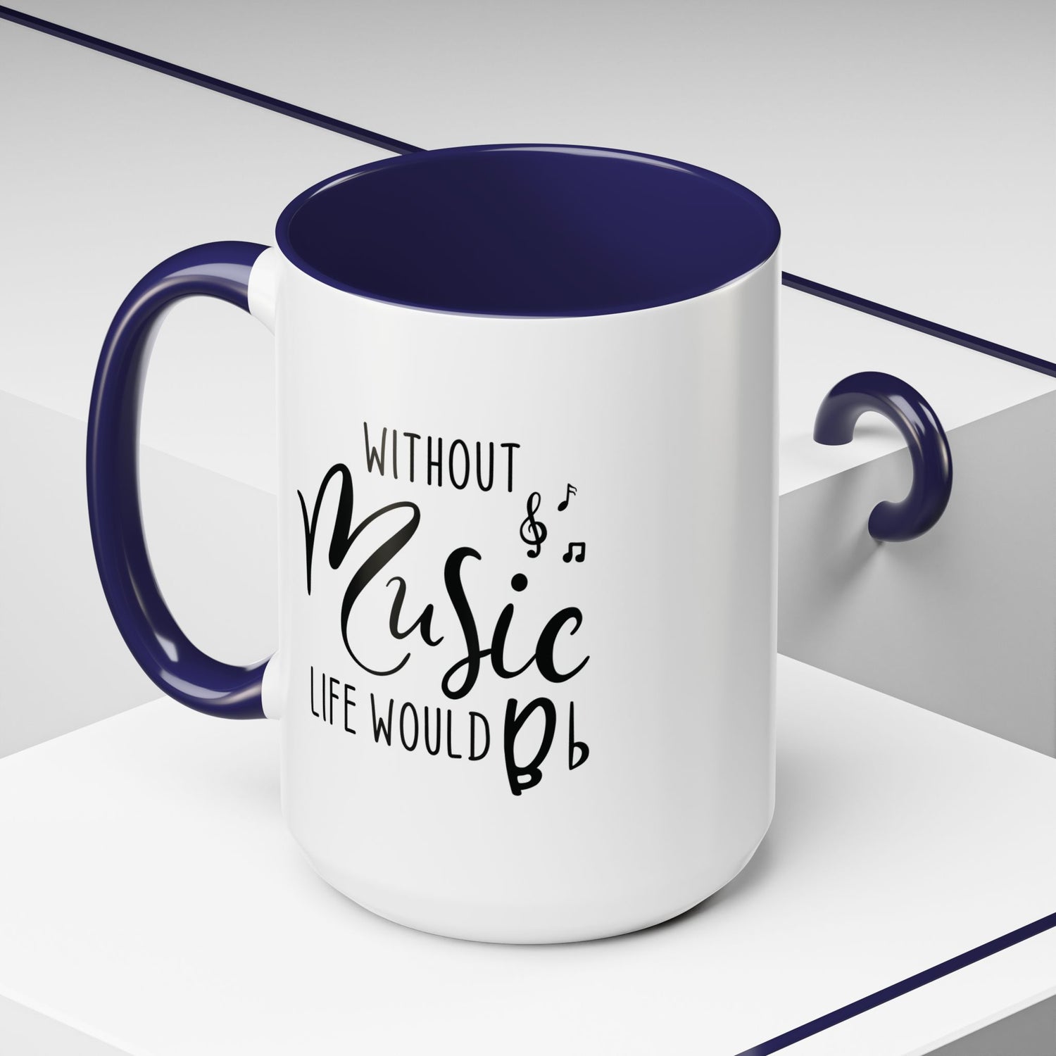 Music Lover Mug/Without Music/Accent Coffee Mug (11, 15oz)/Double-sided Mug/Music Quote Mug/Gifts for him/her/Music Teacher