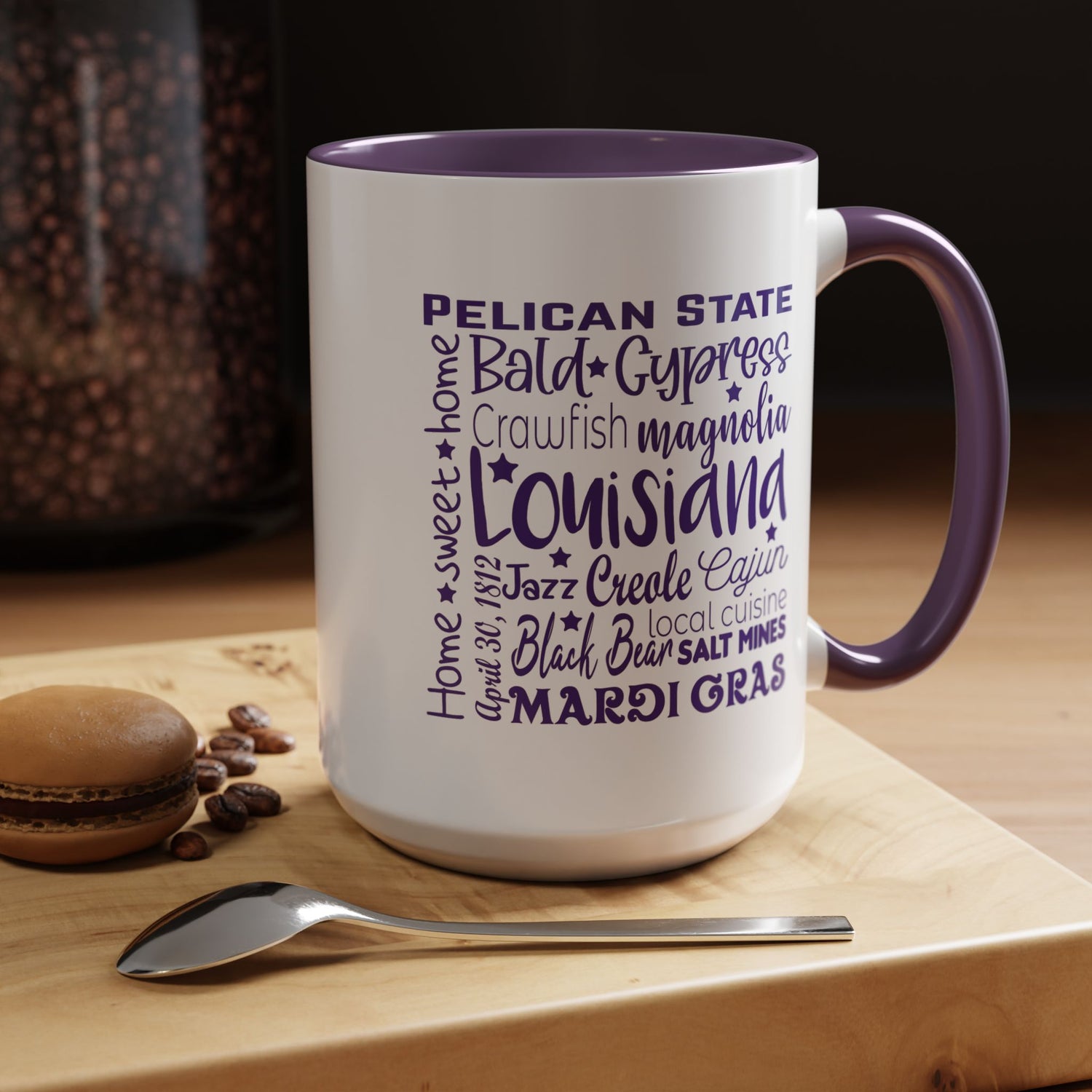 Louisiana Accent Coffee Mug - Perfect for Home & Kitchen, Gift for Mardi Gras, Inspirational Decor, Travel Souvenir, Unique Drinkware