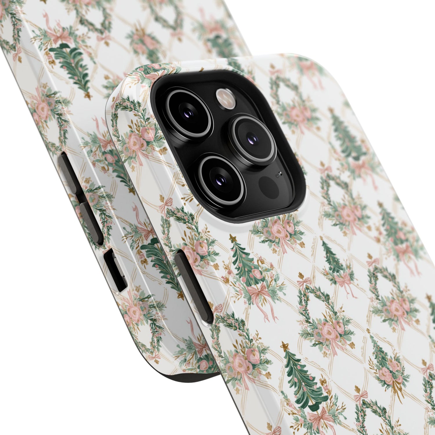 Impact-Resistant Phone Case - Festive Floral Design, Impact-Resistant, iPhone, Samsung