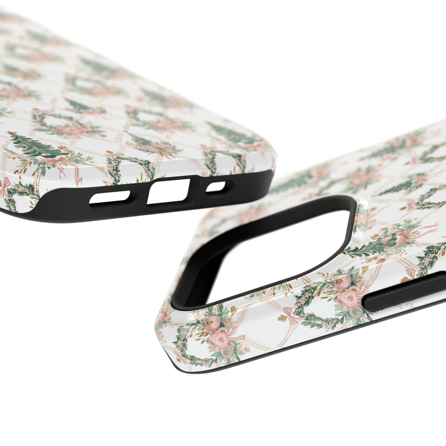 Impact-Resistant Phone Case - Festive Floral Design, Impact-Resistant, iPhone, Samsung