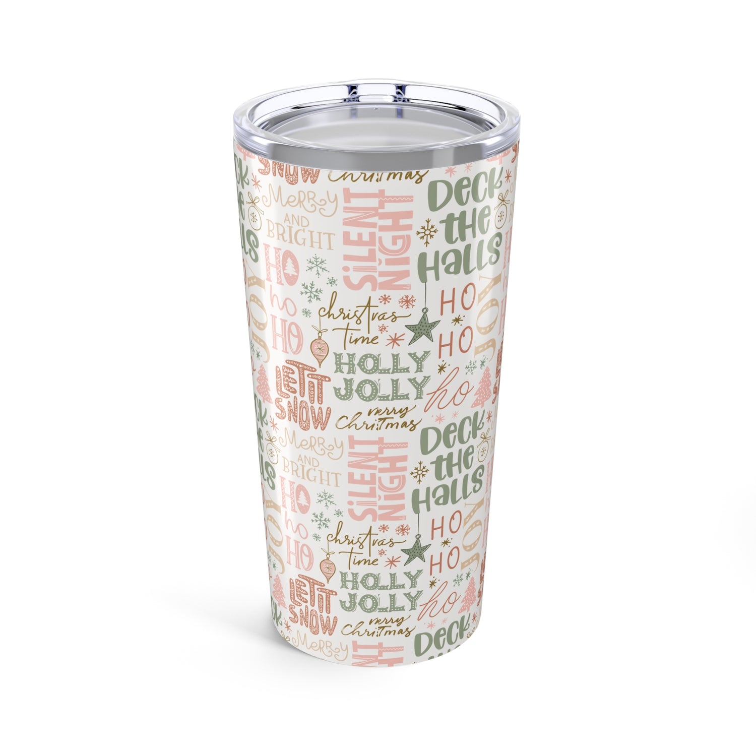 Holiday Tumbler 20oz - Deck the Halls, Stainless Steel
