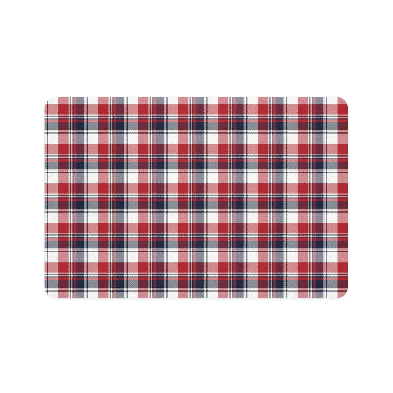 Pet Food Mat - 4th of July Plaid