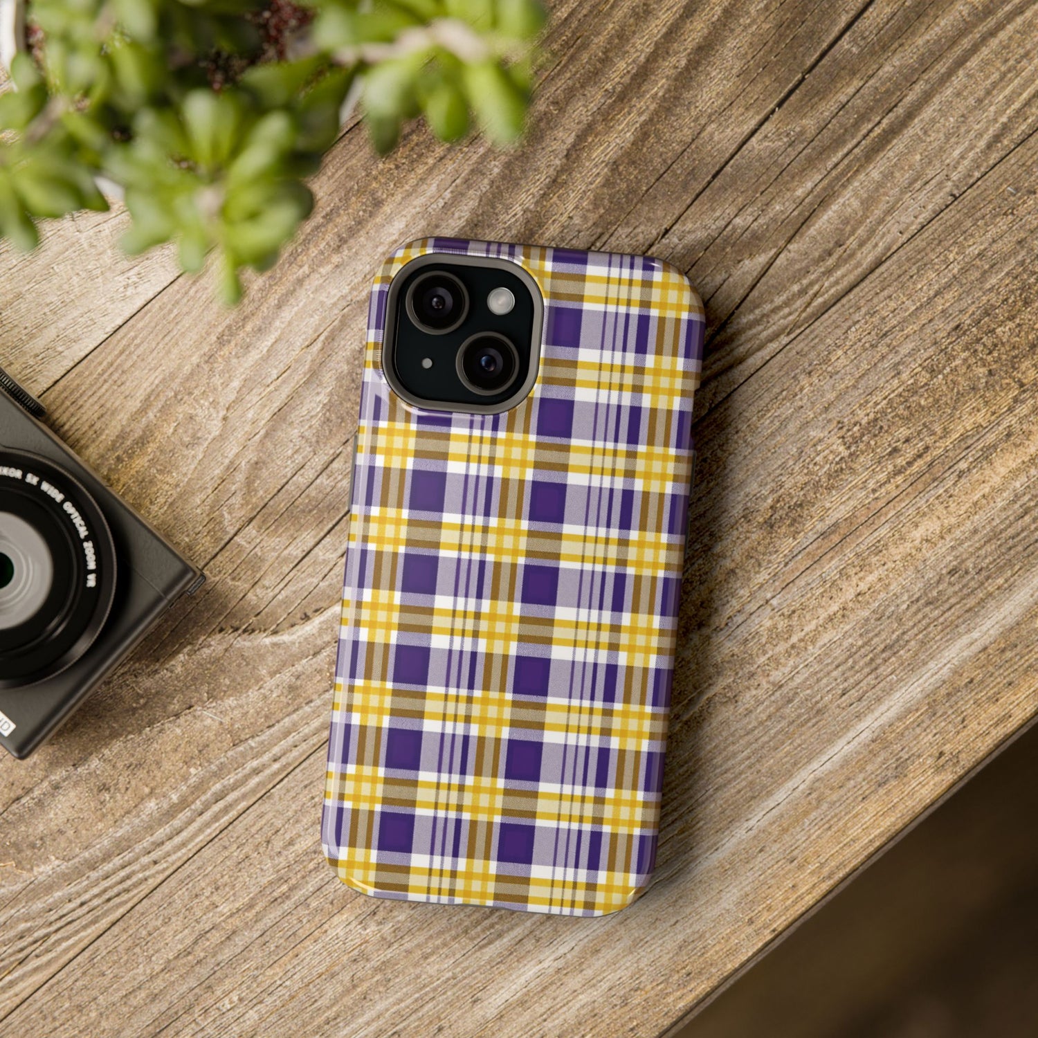 Impact-Resistant Phone Case- Louisiana Plaid