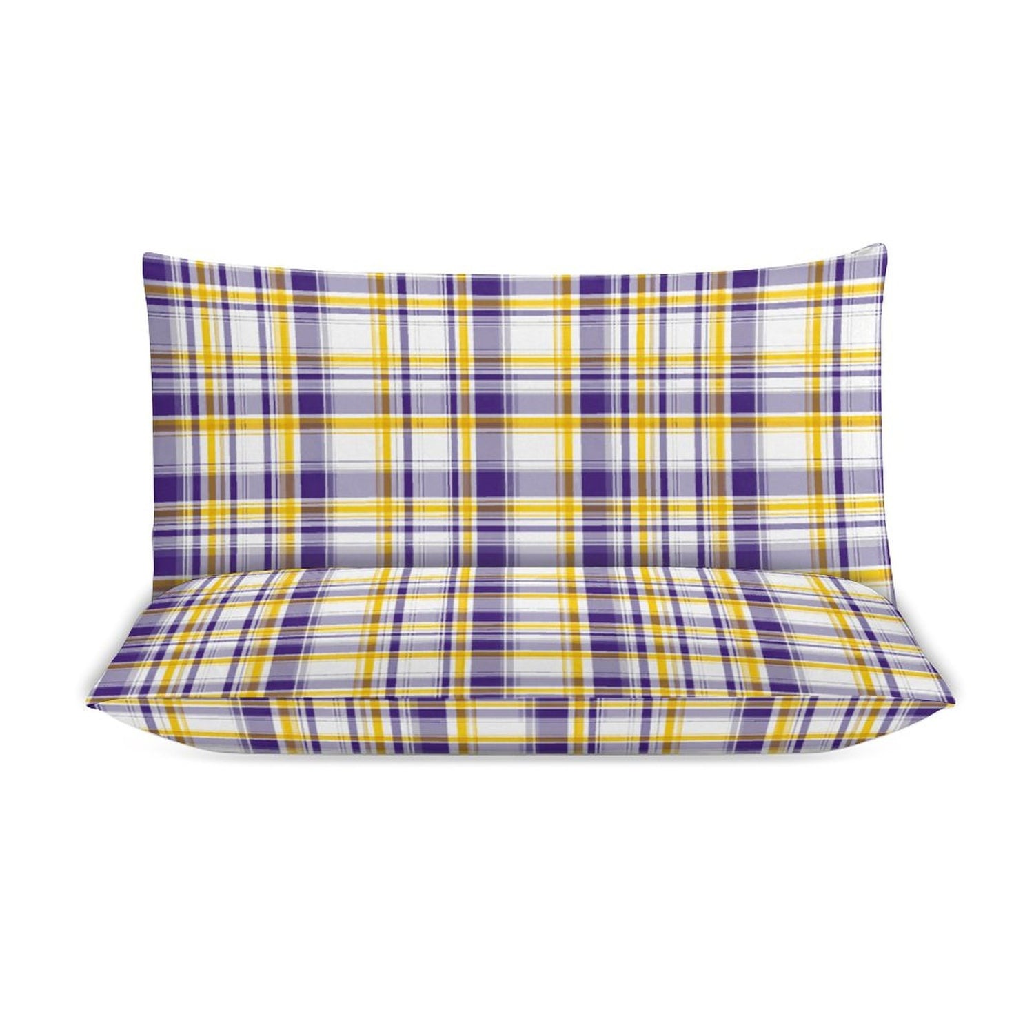 Tiger Plaid 3-Piece Reversible Duvet Cover & Pillow Sham Set – Full/Queen