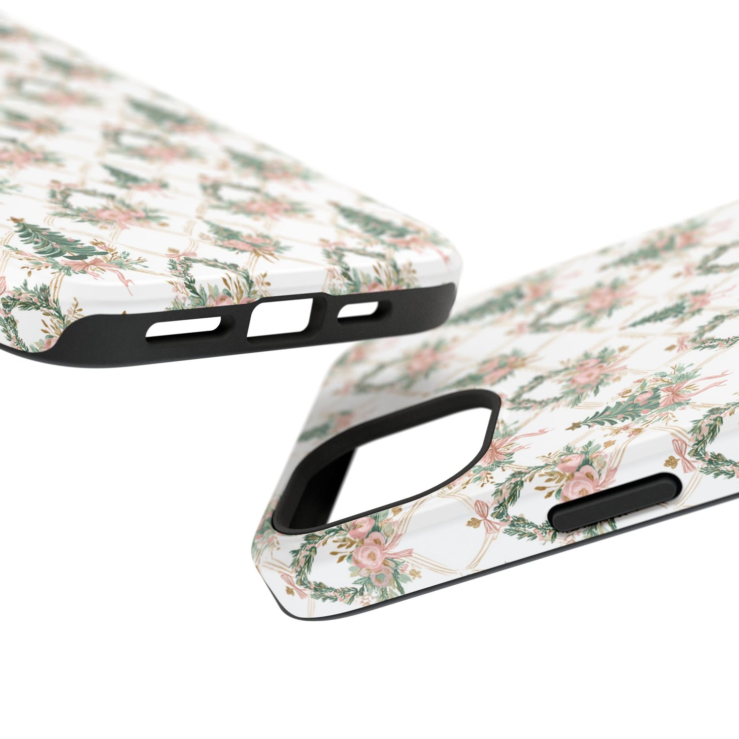 Impact-Resistant Phone Case - Festive Floral Design, Impact-Resistant, iPhone, Samsung