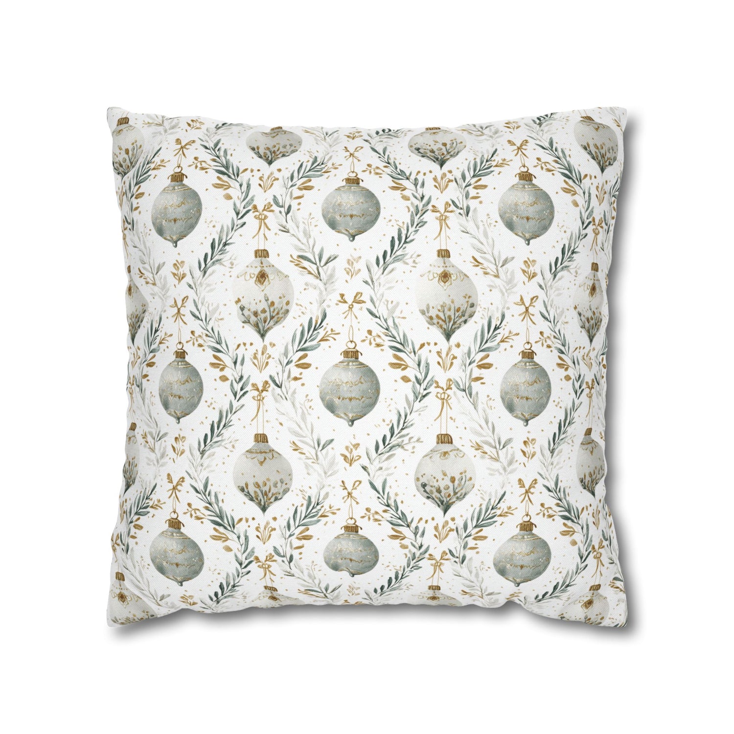 Elegant Holiday Ornament Throw Pillow Covers