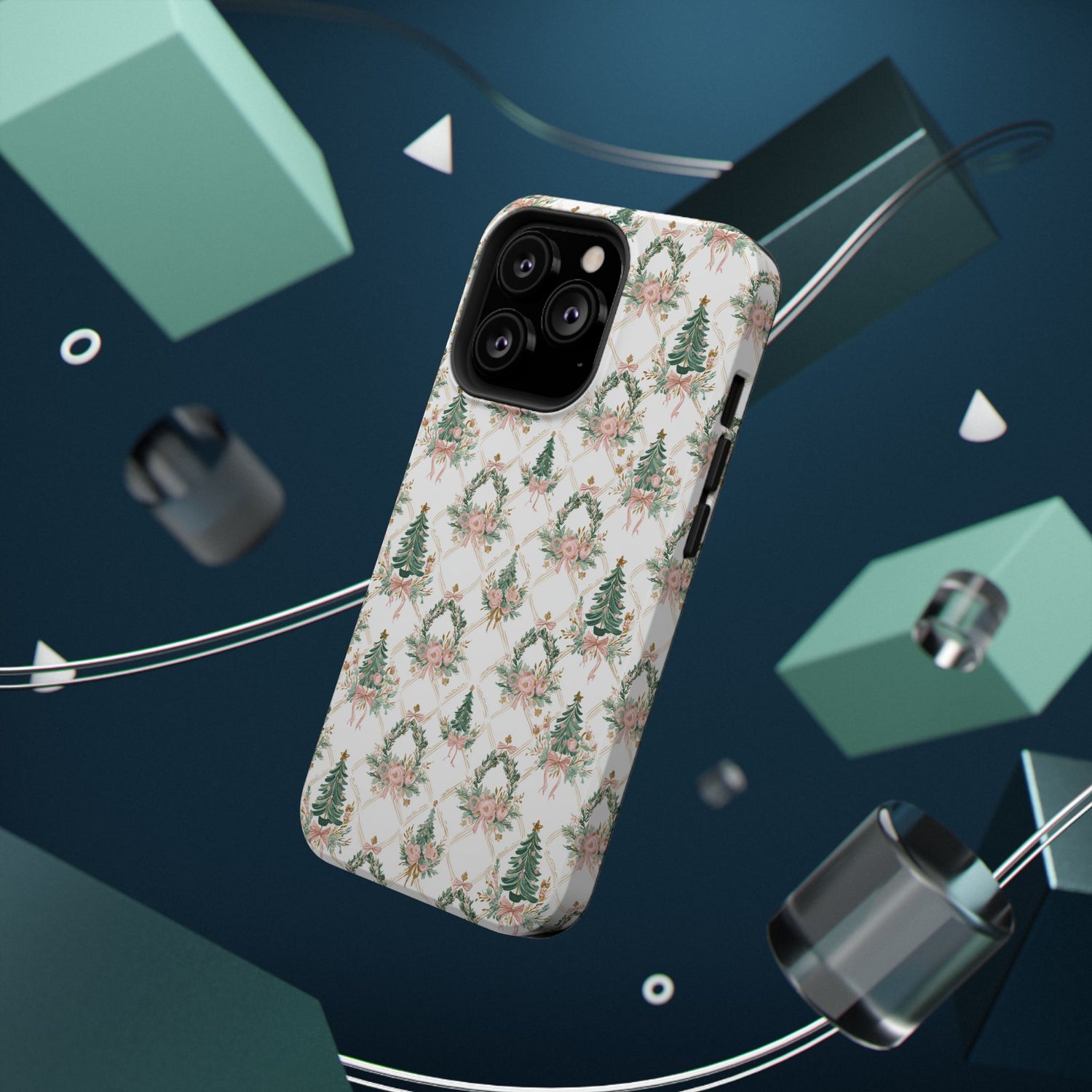 Impact-Resistant Phone Case - Festive Floral Design, Impact-Resistant, iPhone, Samsung