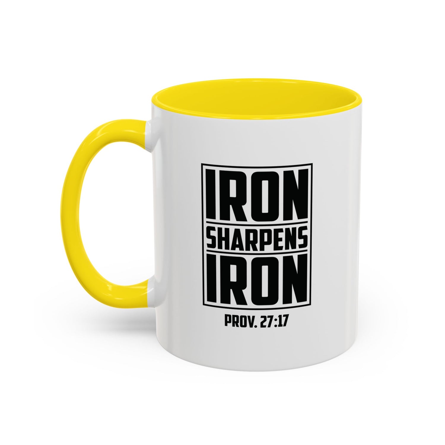 Iron Sharpens Iron Coffee Mug - Inspirational Gift for Friends, Motivational Mug, Proverbs 27:17, Home Office Coffee Cup, Encouragement Mug