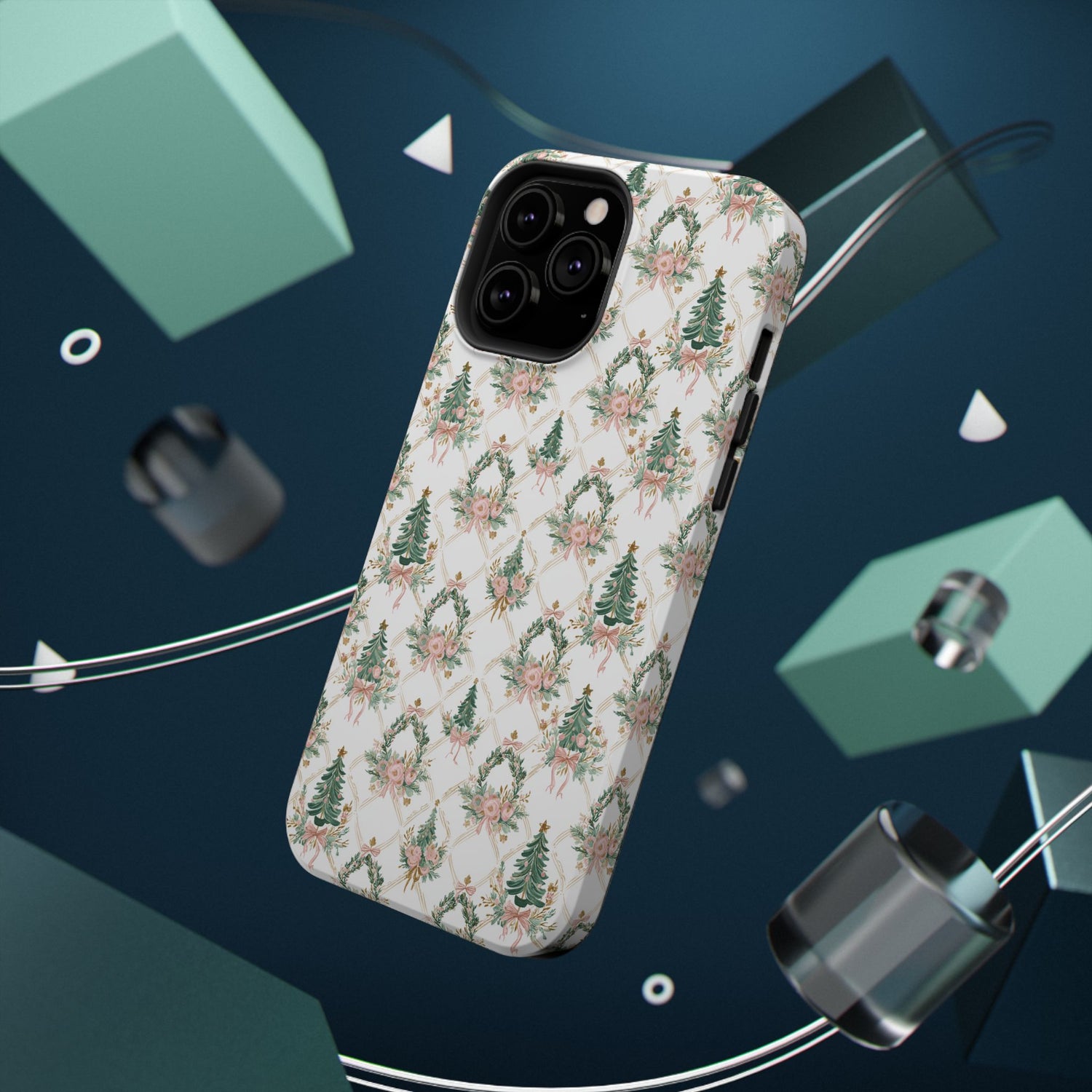 Impact-Resistant Phone Case - Festive Floral Design, Impact-Resistant, iPhone, Samsung
