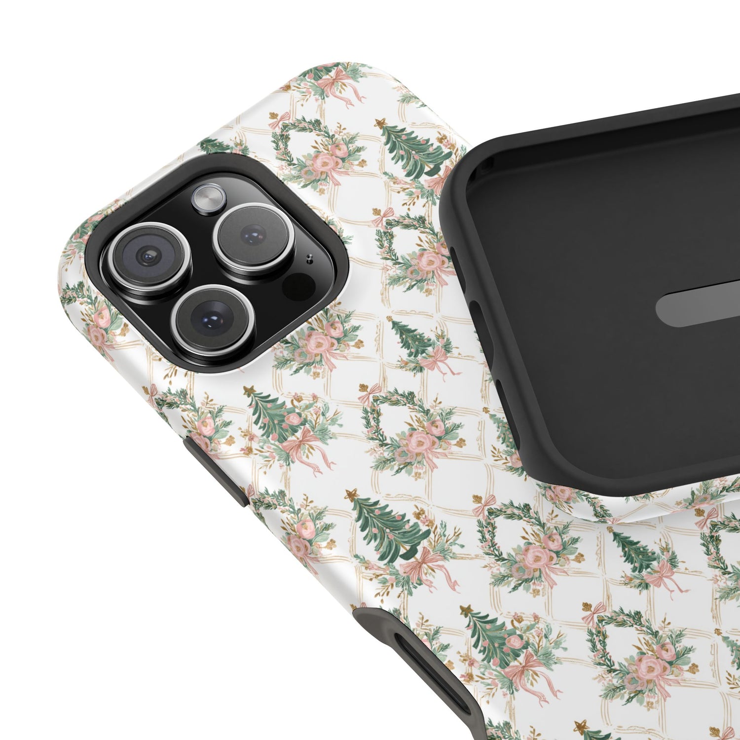 Impact-Resistant Phone Case - Festive Floral Design, Impact-Resistant, iPhone, Samsung