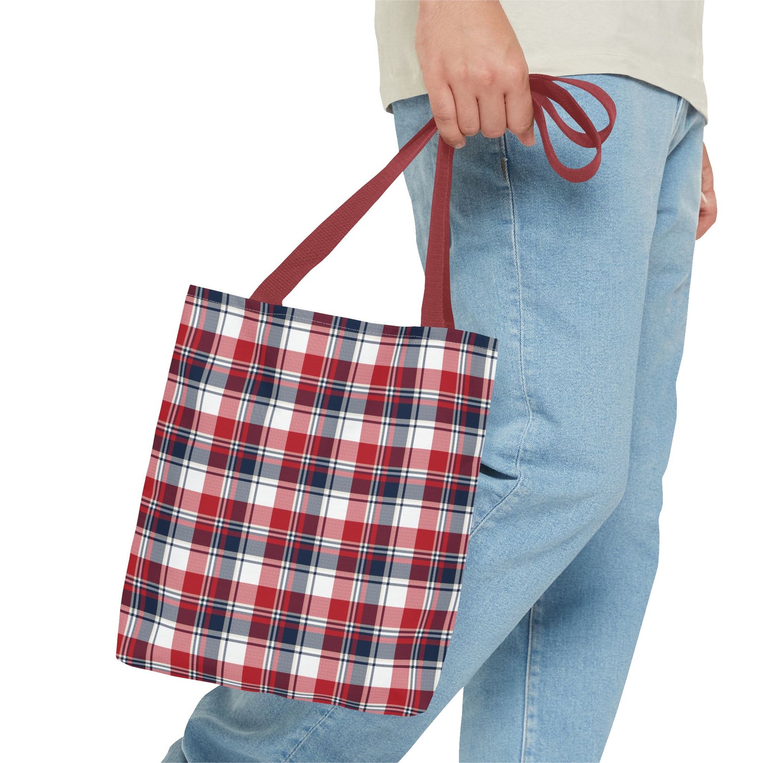 4th of July Plaid Tote Bag