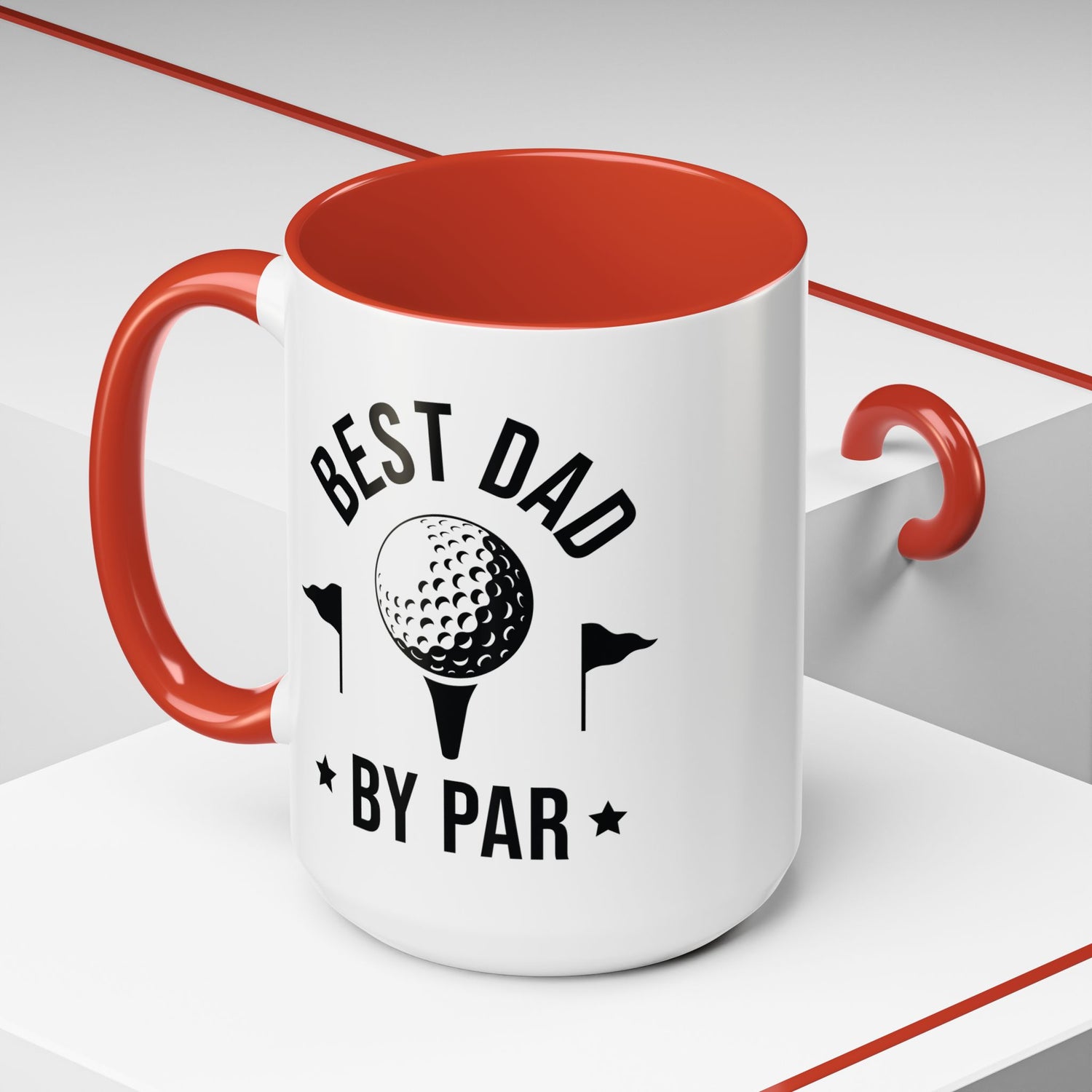 Dad Mug/Father's Day/Golfer/Gifts for him/Funny Mug/Accent Coffee Mug (11, 15oz) "Best Dad By Par"