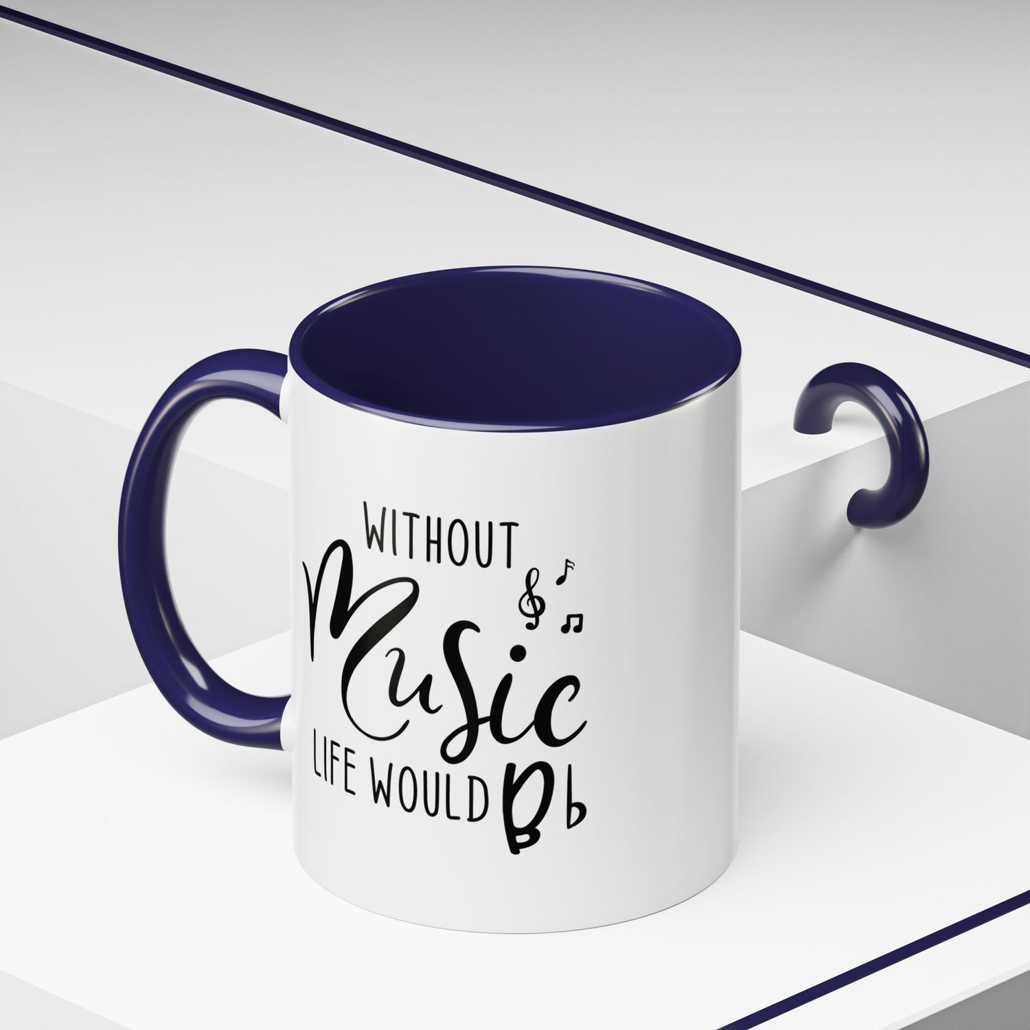 Music Lover Mug/Without Music/Accent Coffee Mug (11, 15oz)/Double-sided Mug/Music Quote Mug/Gifts for him/her/Music Teacher