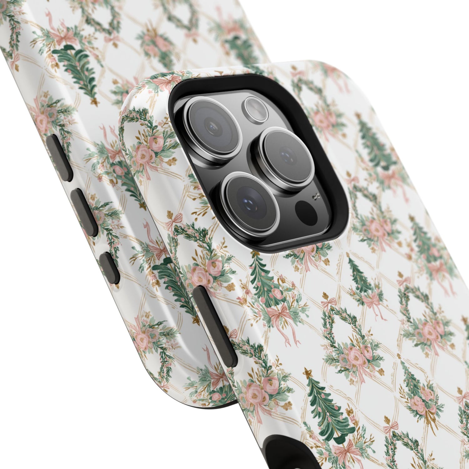 Impact-Resistant Phone Case - Festive Floral Design, Impact-Resistant, iPhone, Samsung