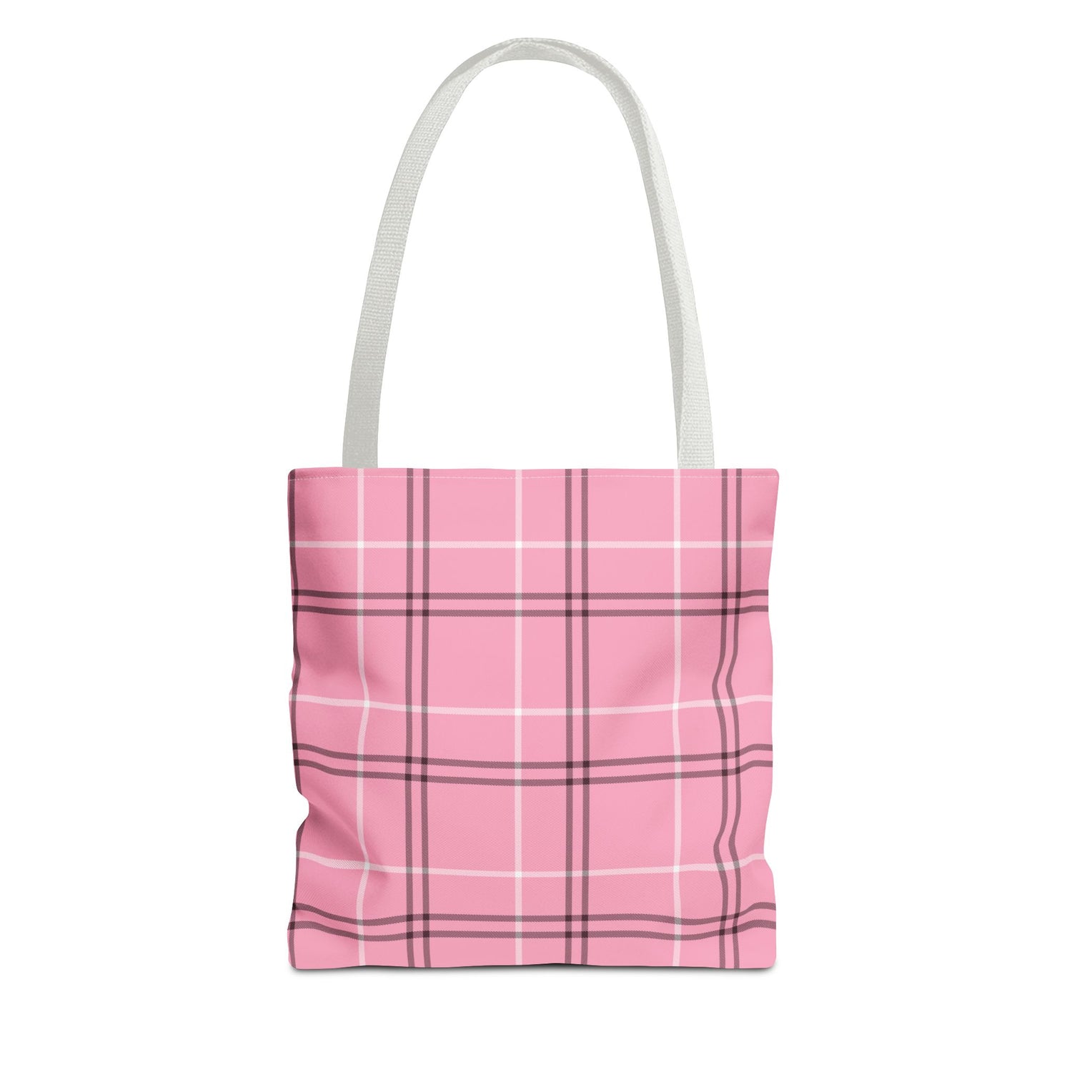 Pink and Black Plaid Tote Bag