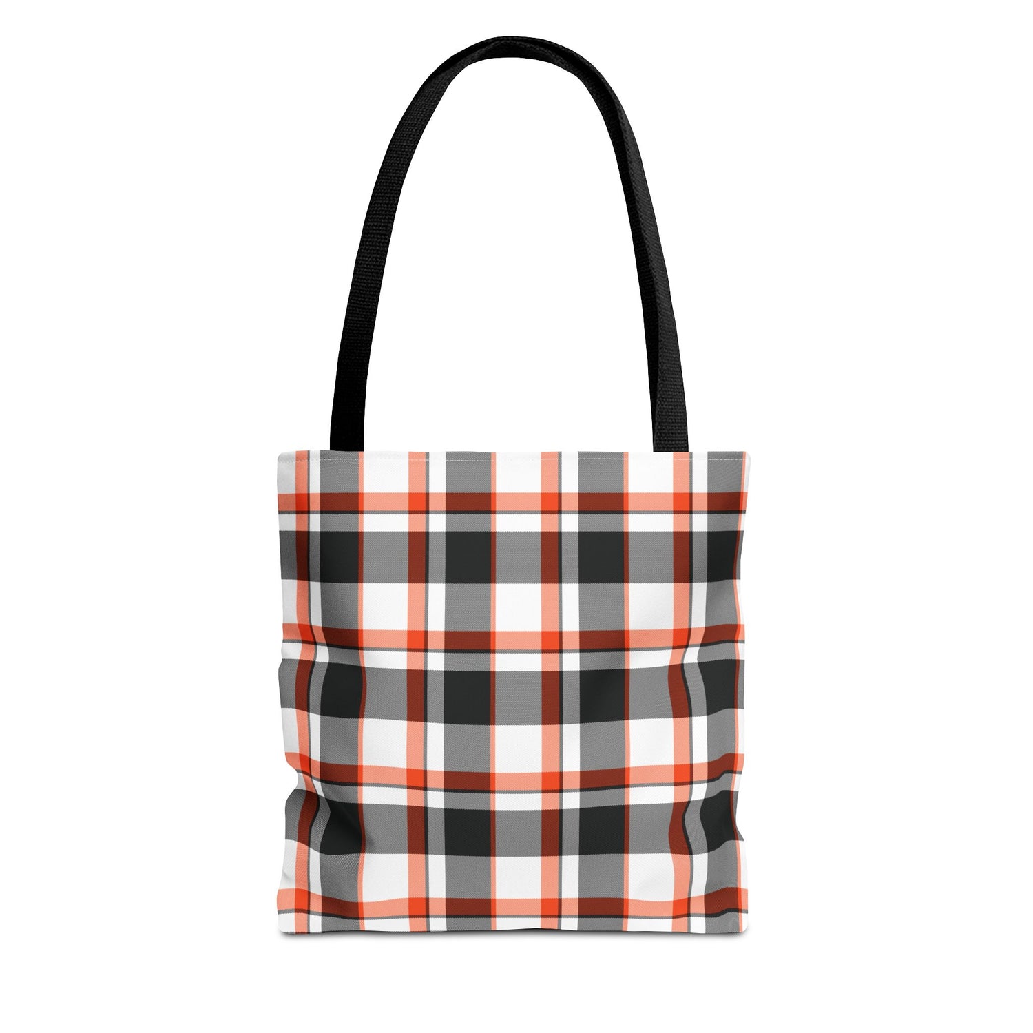 Fall Plaid Black Orange Tote Bag